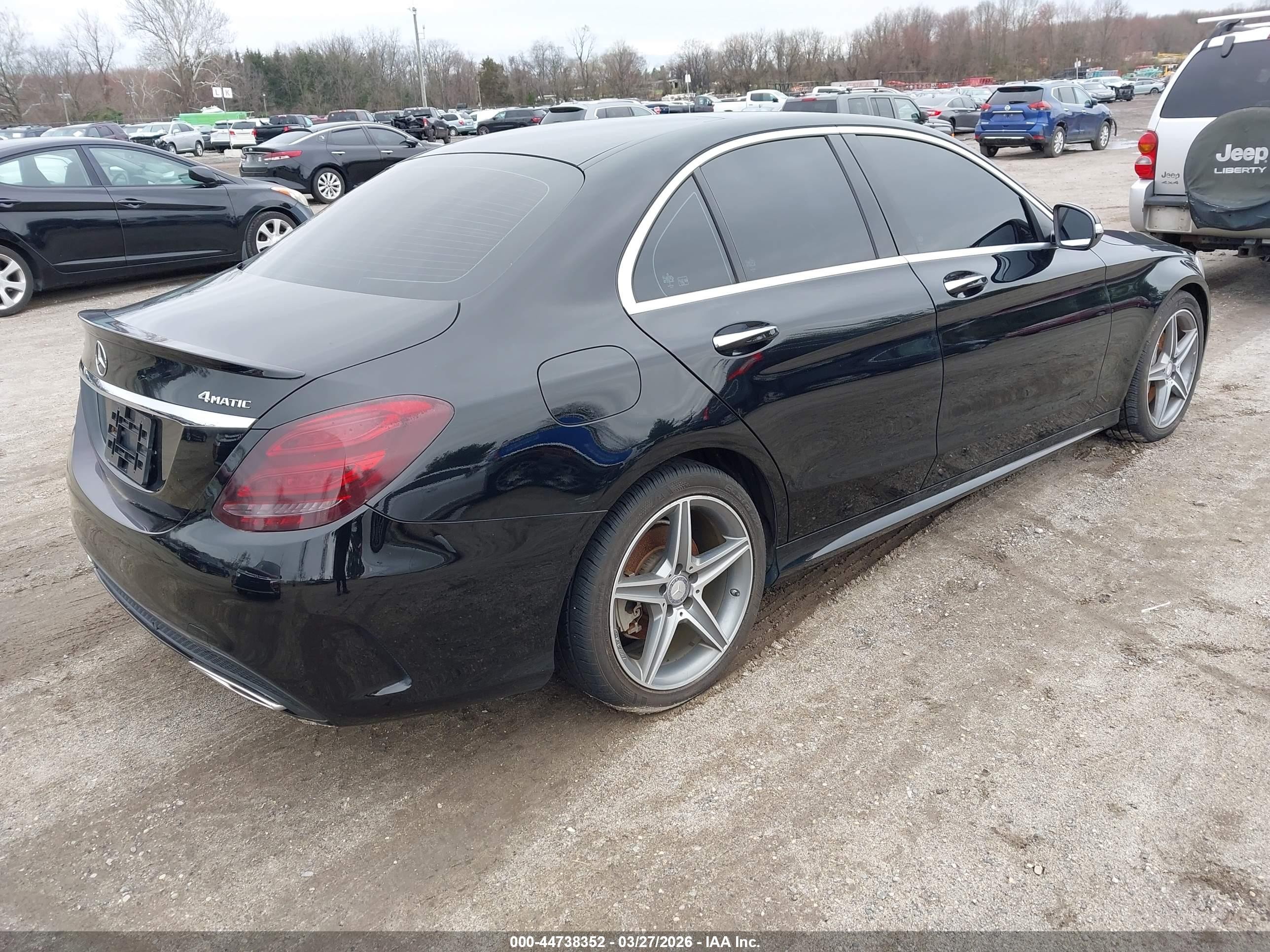 2015 Mercedes-benz C 400 4matic Black vin: 55SWF6GB5FU033233