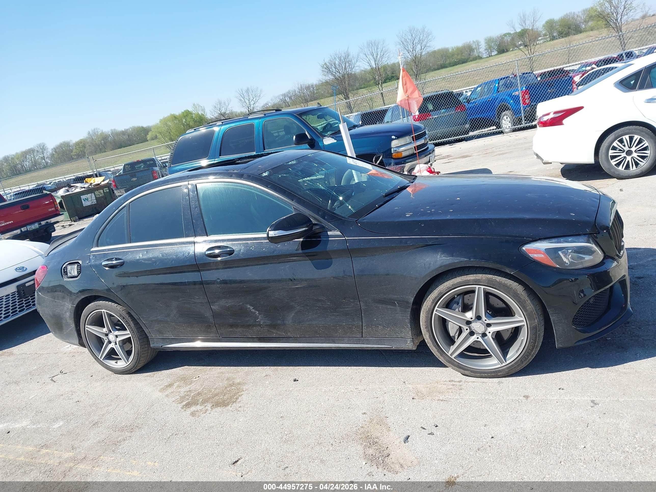 2015 Mercedes-benz C 400 4matic Black vin: 55SWF6GB6FU025545