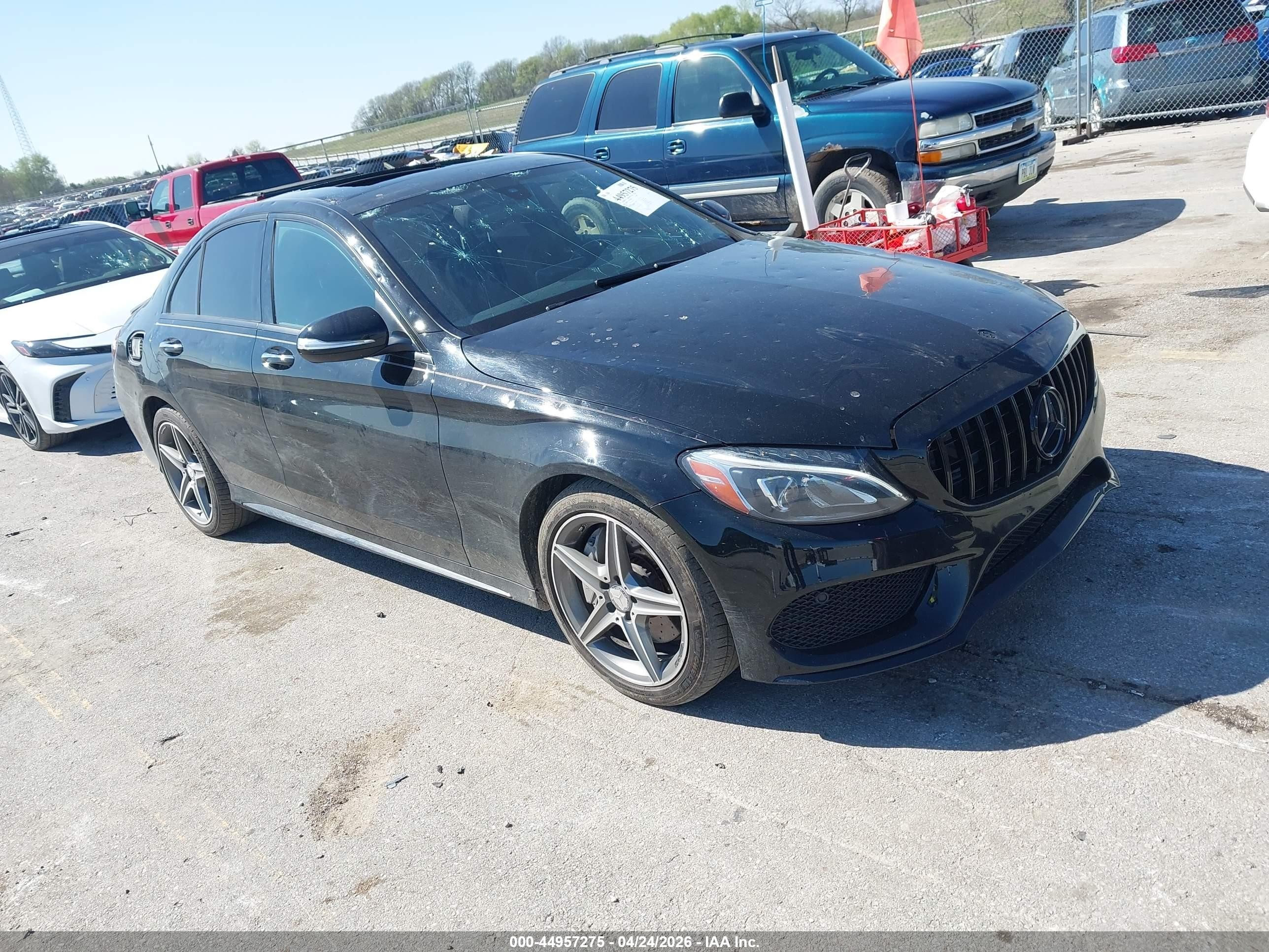 2015 Mercedes-benz C 400 4matic Black vin: 55SWF6GB6FU025545