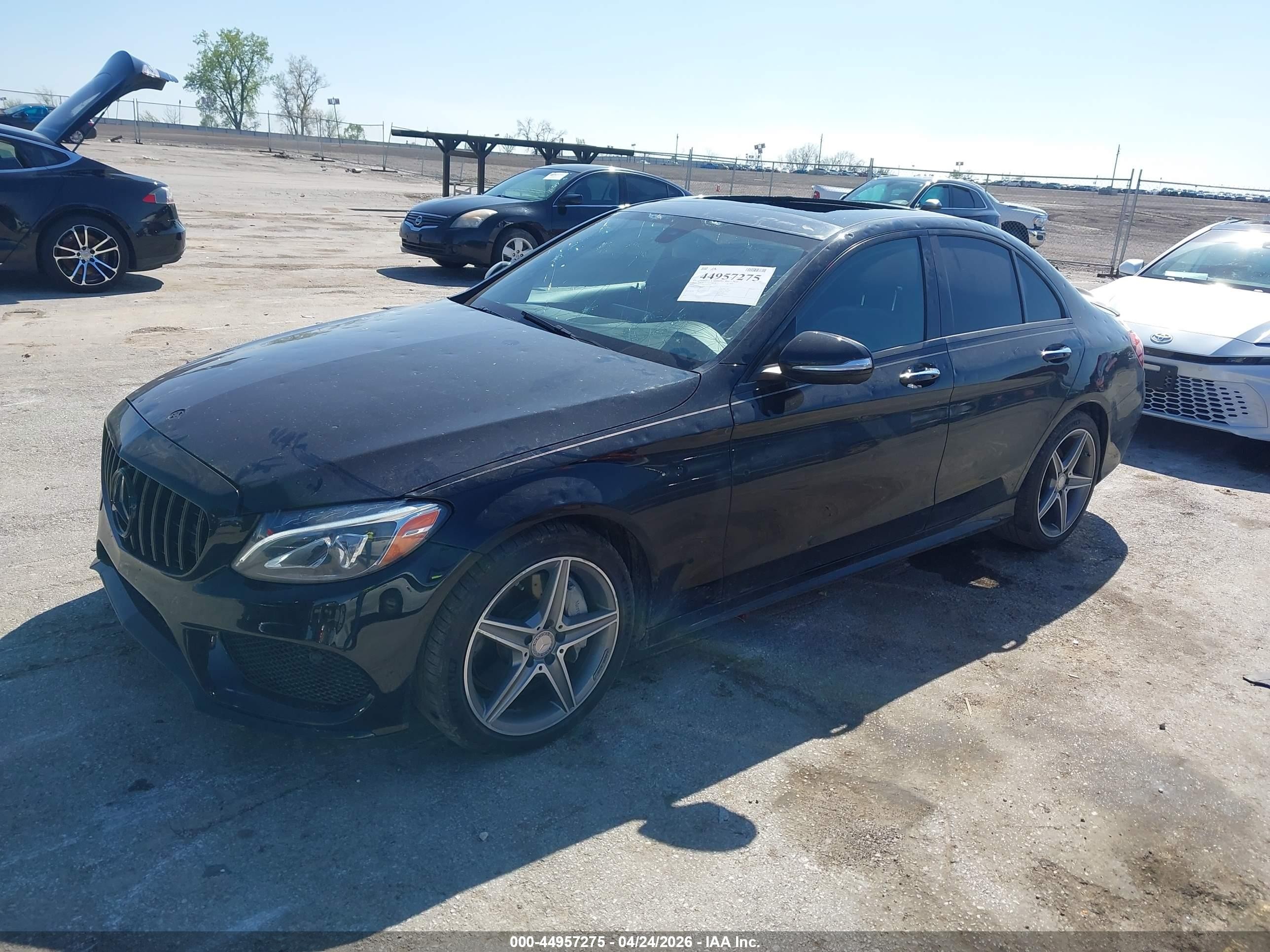 2015 Mercedes-benz C 400 4matic Black vin: 55SWF6GB6FU025545