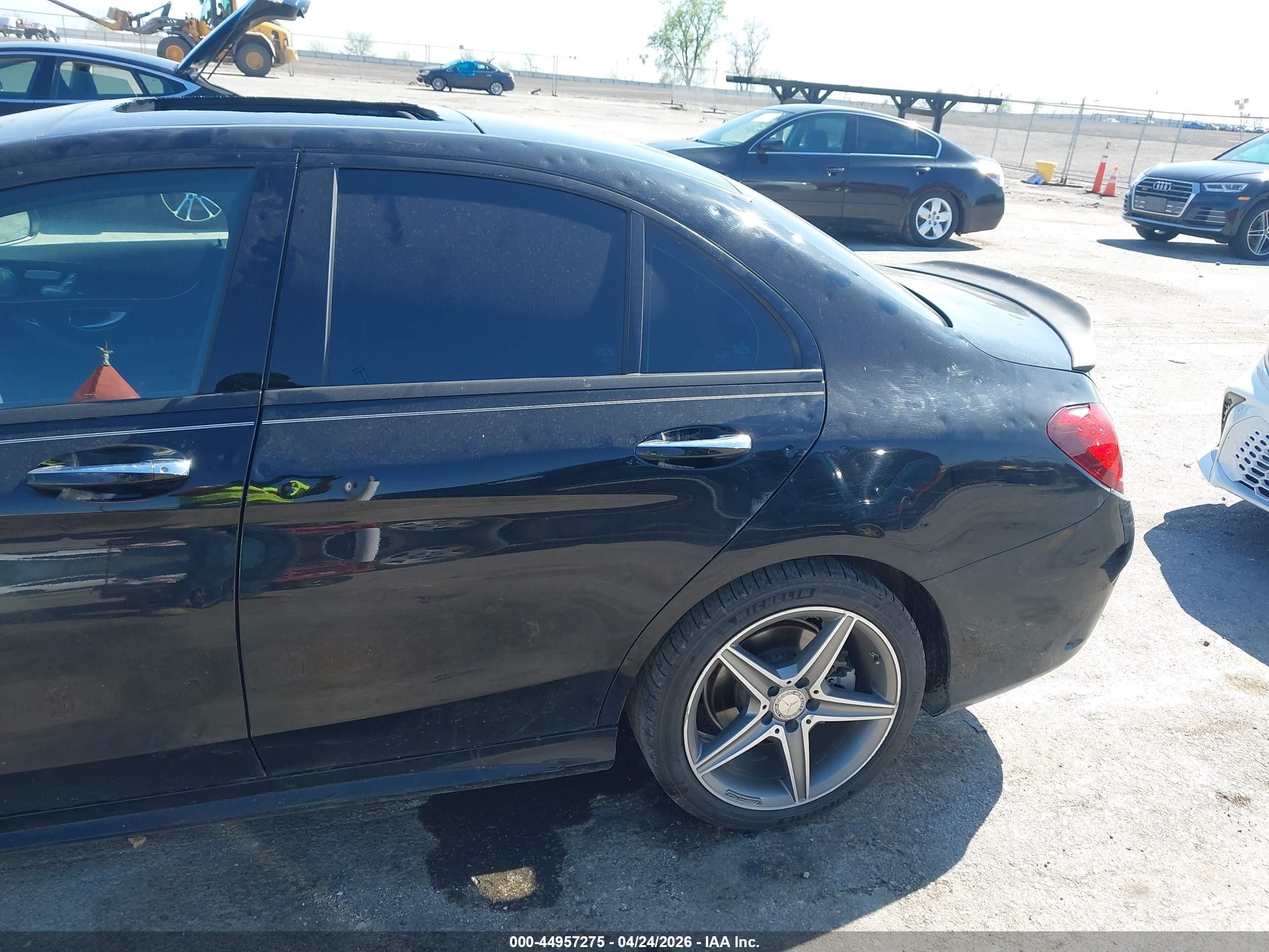 2015 Mercedes-benz C 400 4matic Black vin: 55SWF6GB6FU025545
