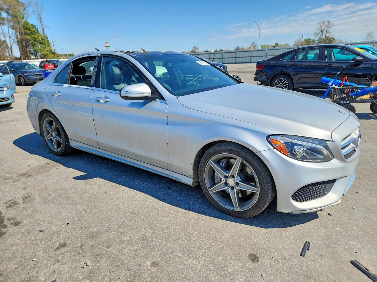 2015 Mercedes-benz C 400 4matic Silver vin: 55SWF6GB8FU009783