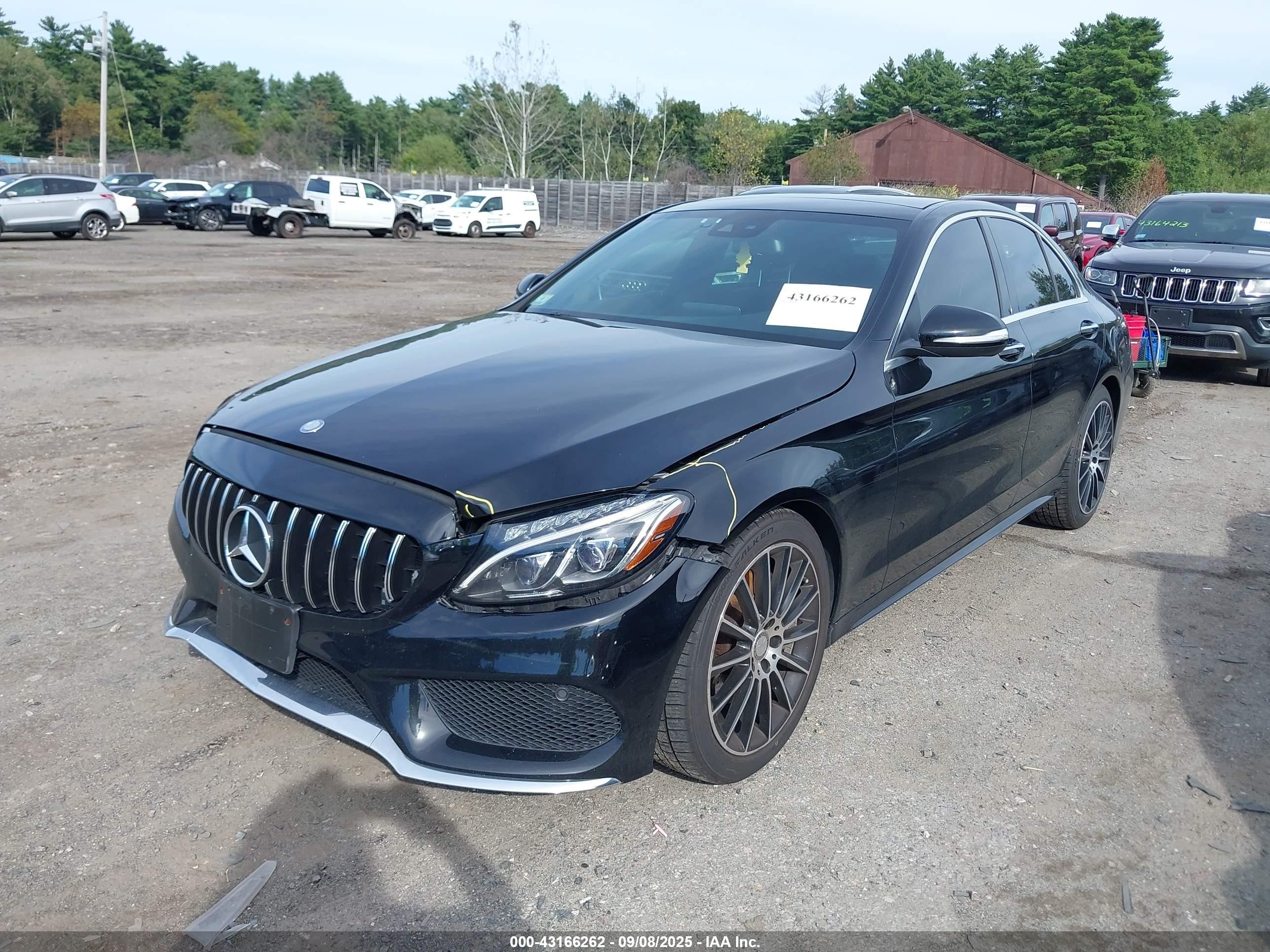 2015 Mercedes-benz C 400 4matic Black vin: 55SWF6GB8FU034537