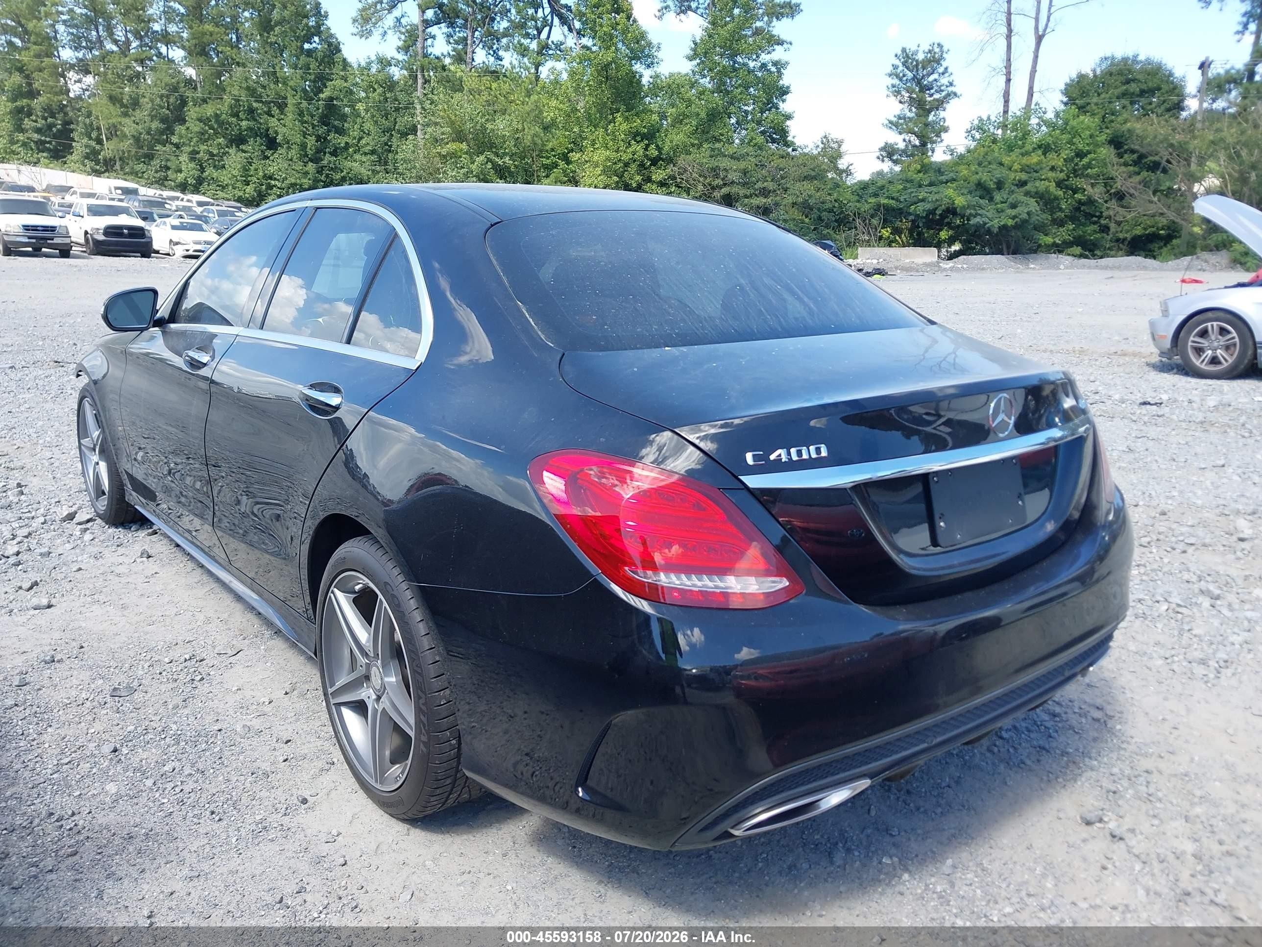 2015 Mercedes-benz C 400 4matic Black vin: 55SWF6GB8FU041021
