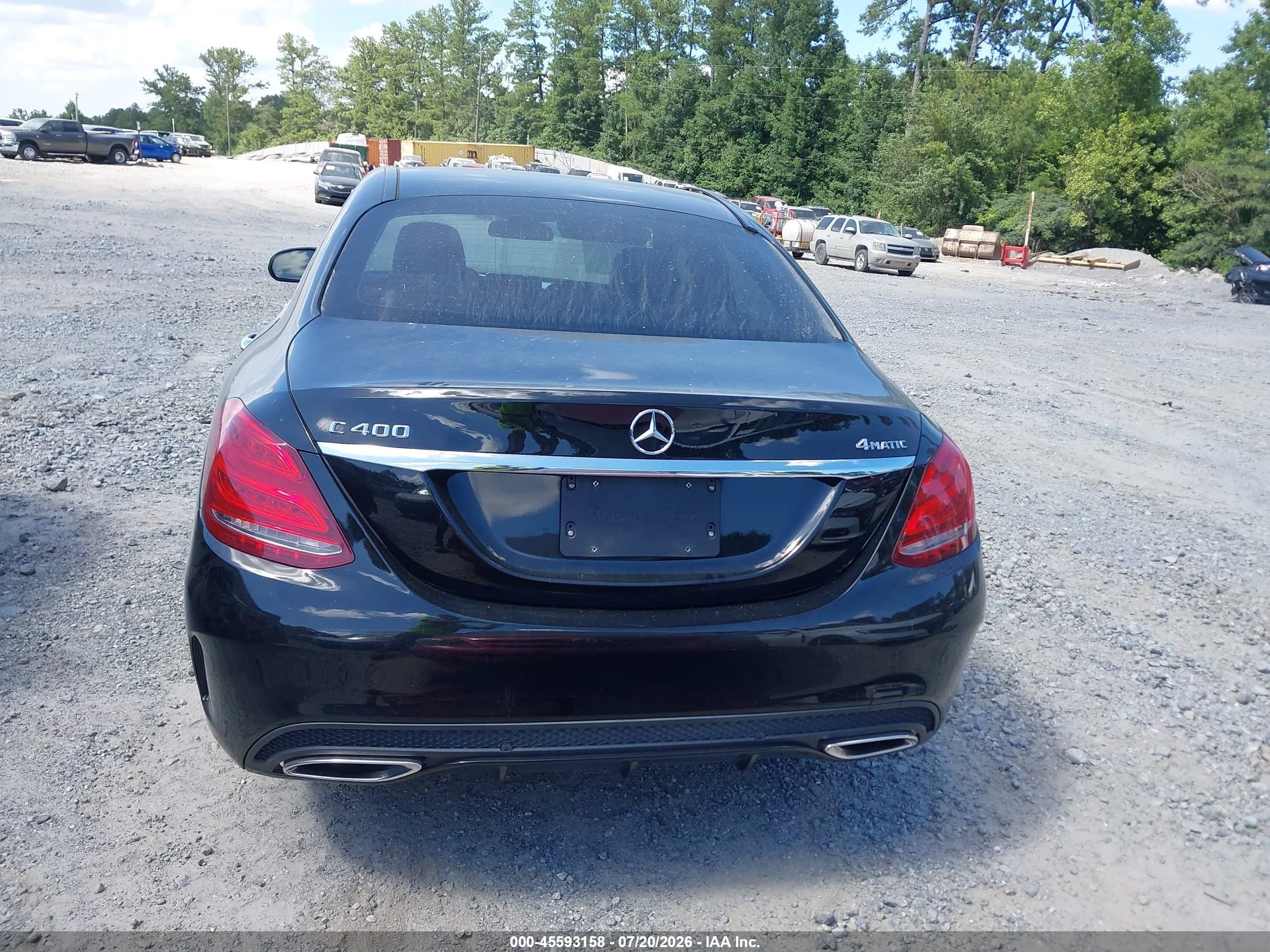 2015 Mercedes-benz C 400 4matic Black vin: 55SWF6GB8FU041021