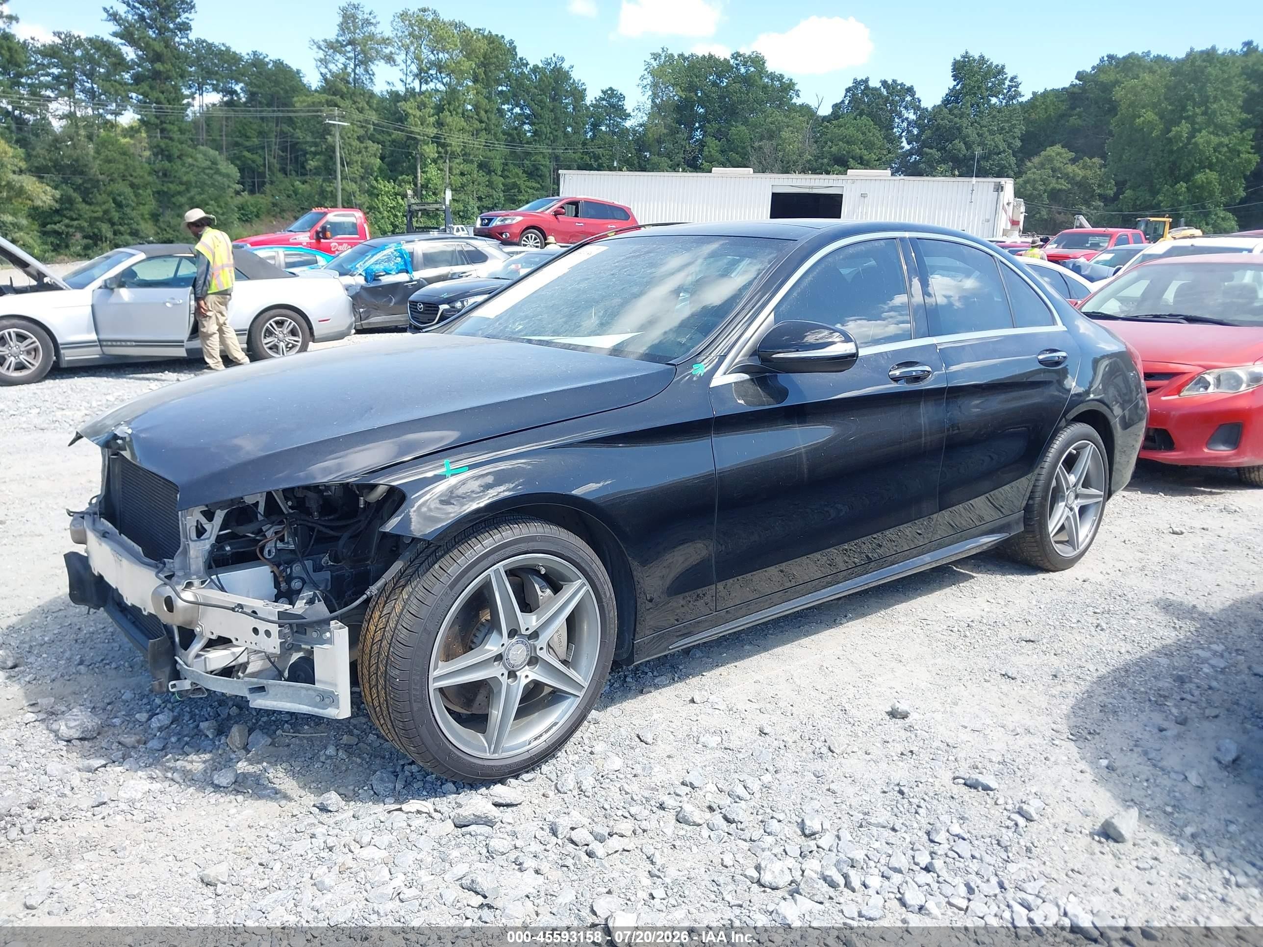 2015 Mercedes-benz C 400 4matic Black vin: 55SWF6GB8FU041021
