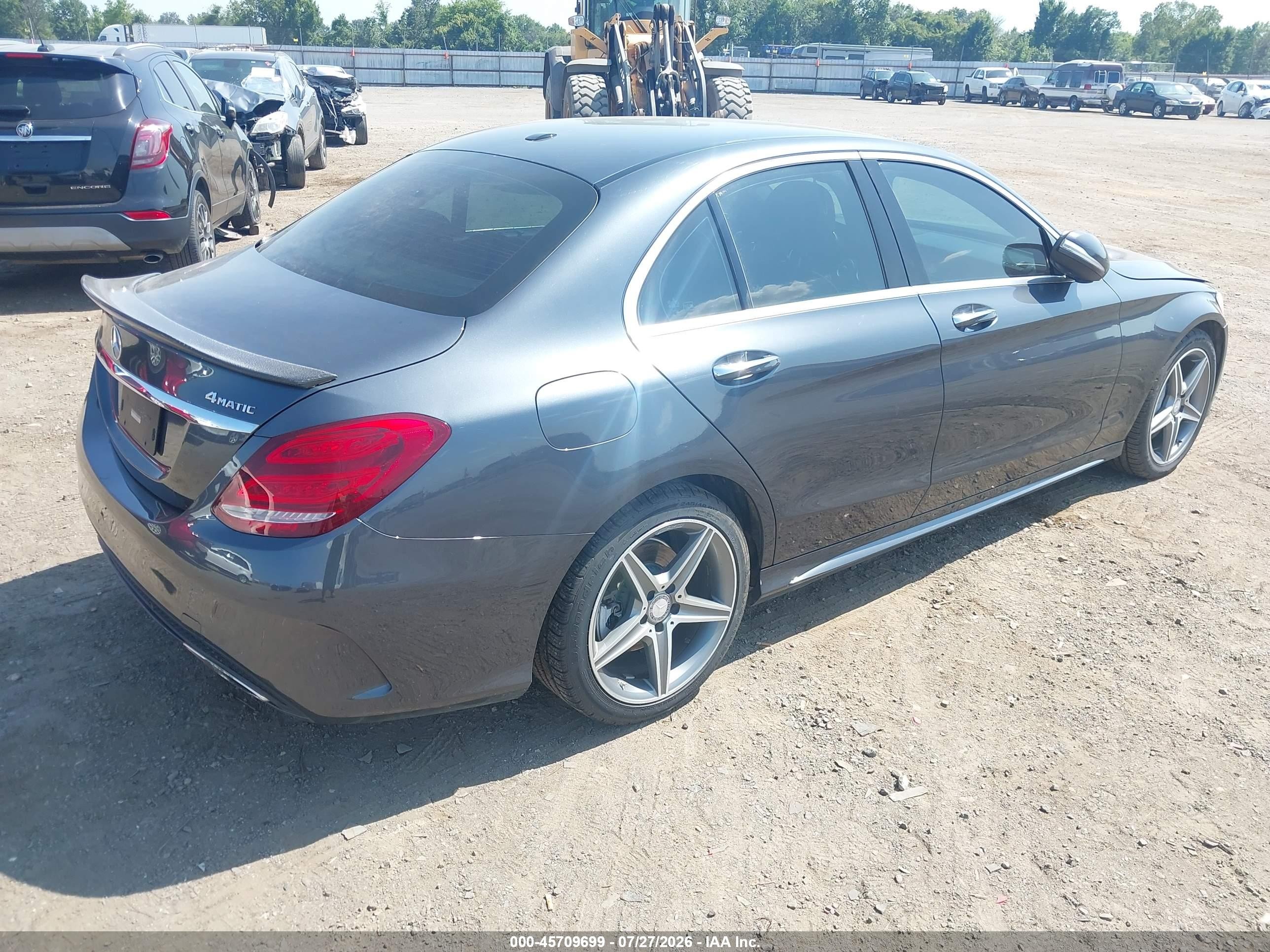 2015 Mercedes-benz C 400 4matic Gray vin: 55SWF6GB9FU023532