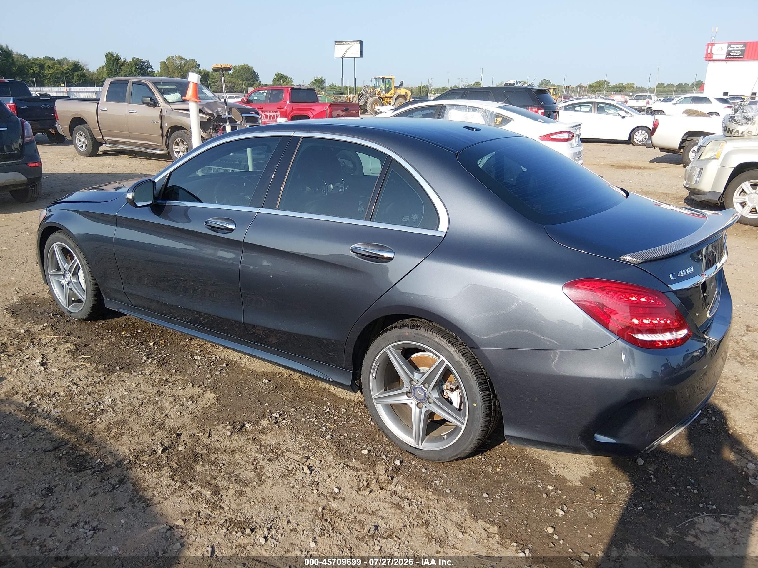 2015 Mercedes-benz C 400 4matic Gray vin: 55SWF6GB9FU023532