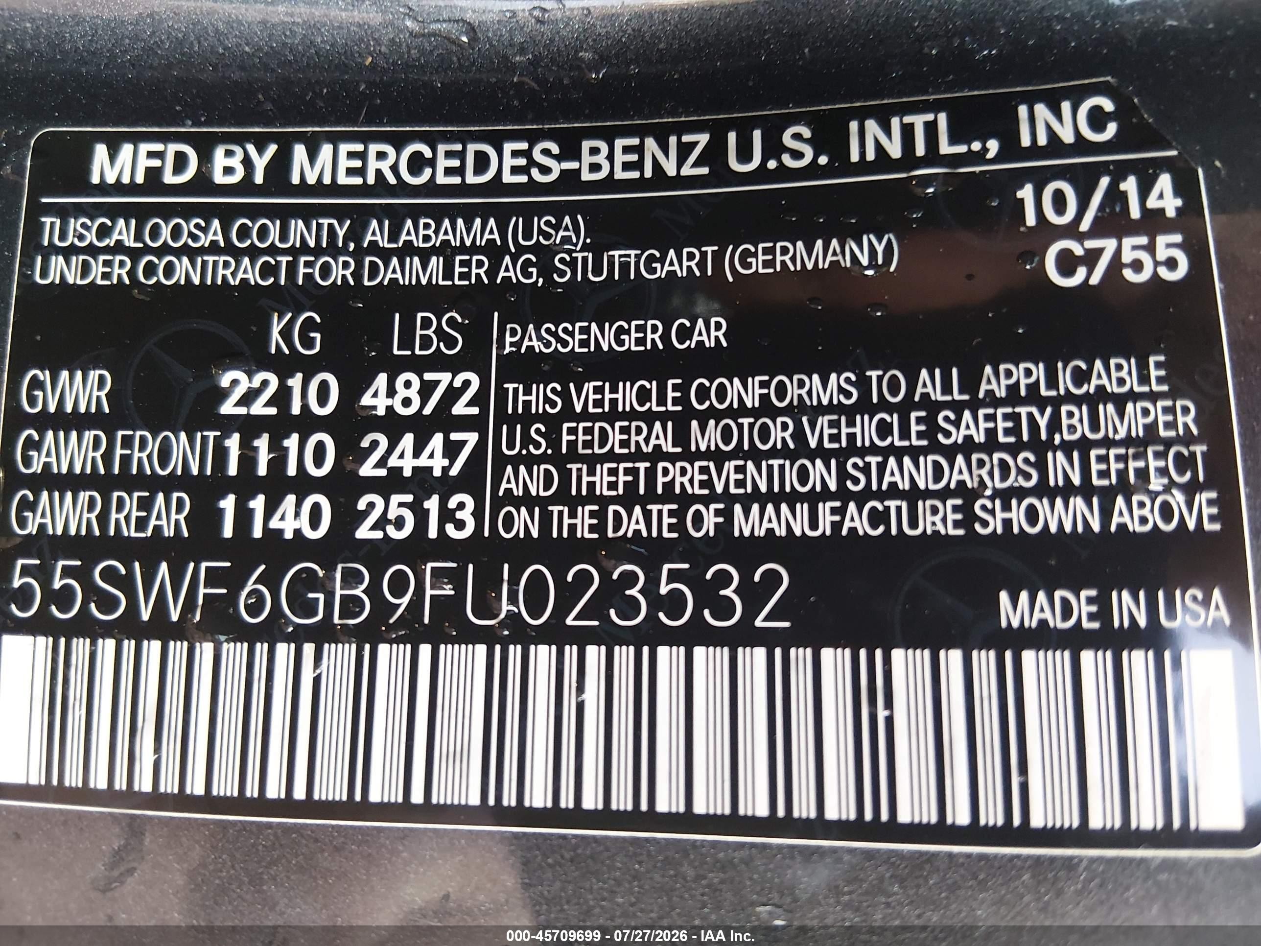 2015 Mercedes-benz C 400 4matic Gray vin: 55SWF6GB9FU023532