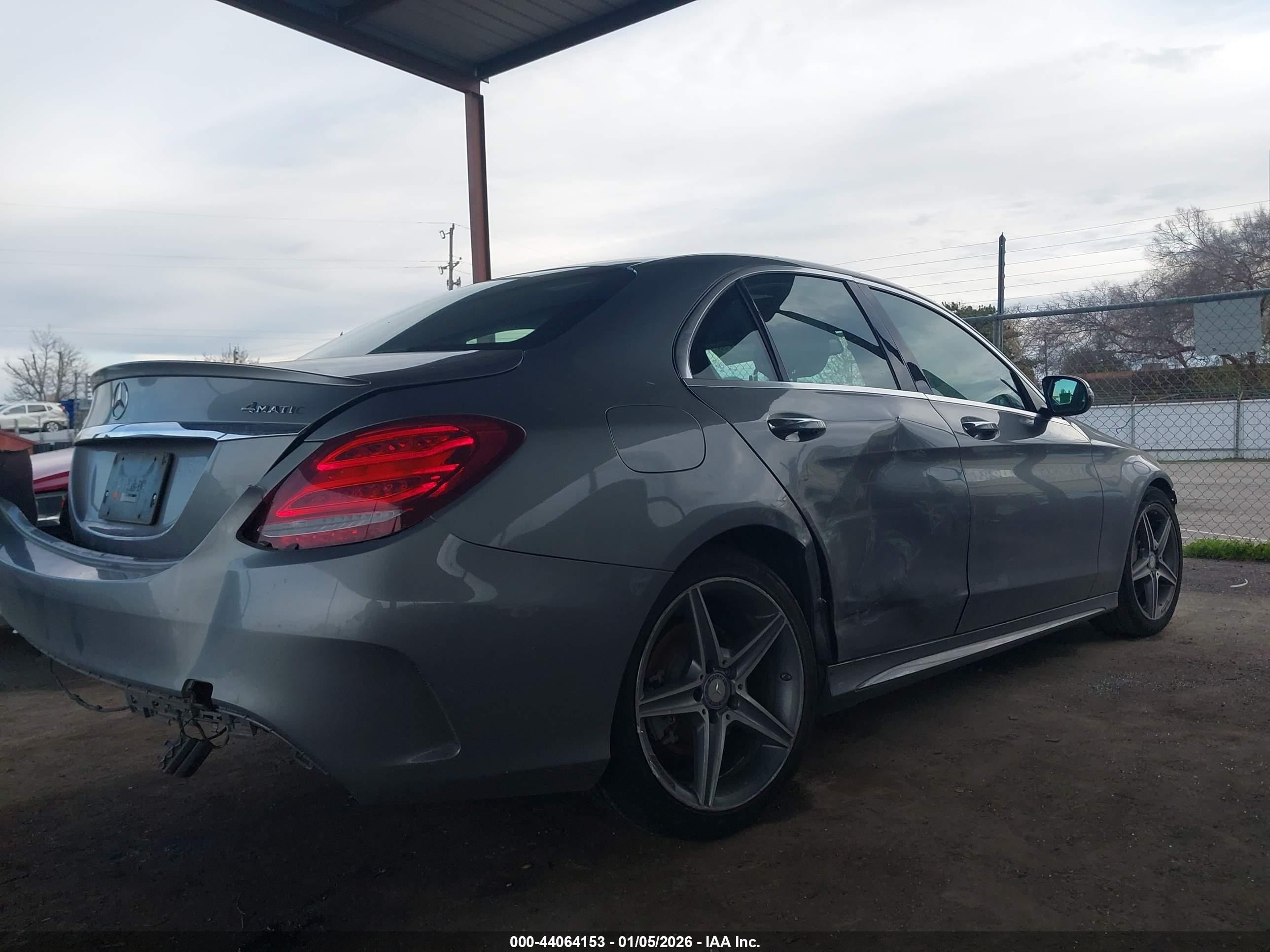 2015 Mercedes-benz C 400 4matic Gray vin: 55SWF6GB9FU042226