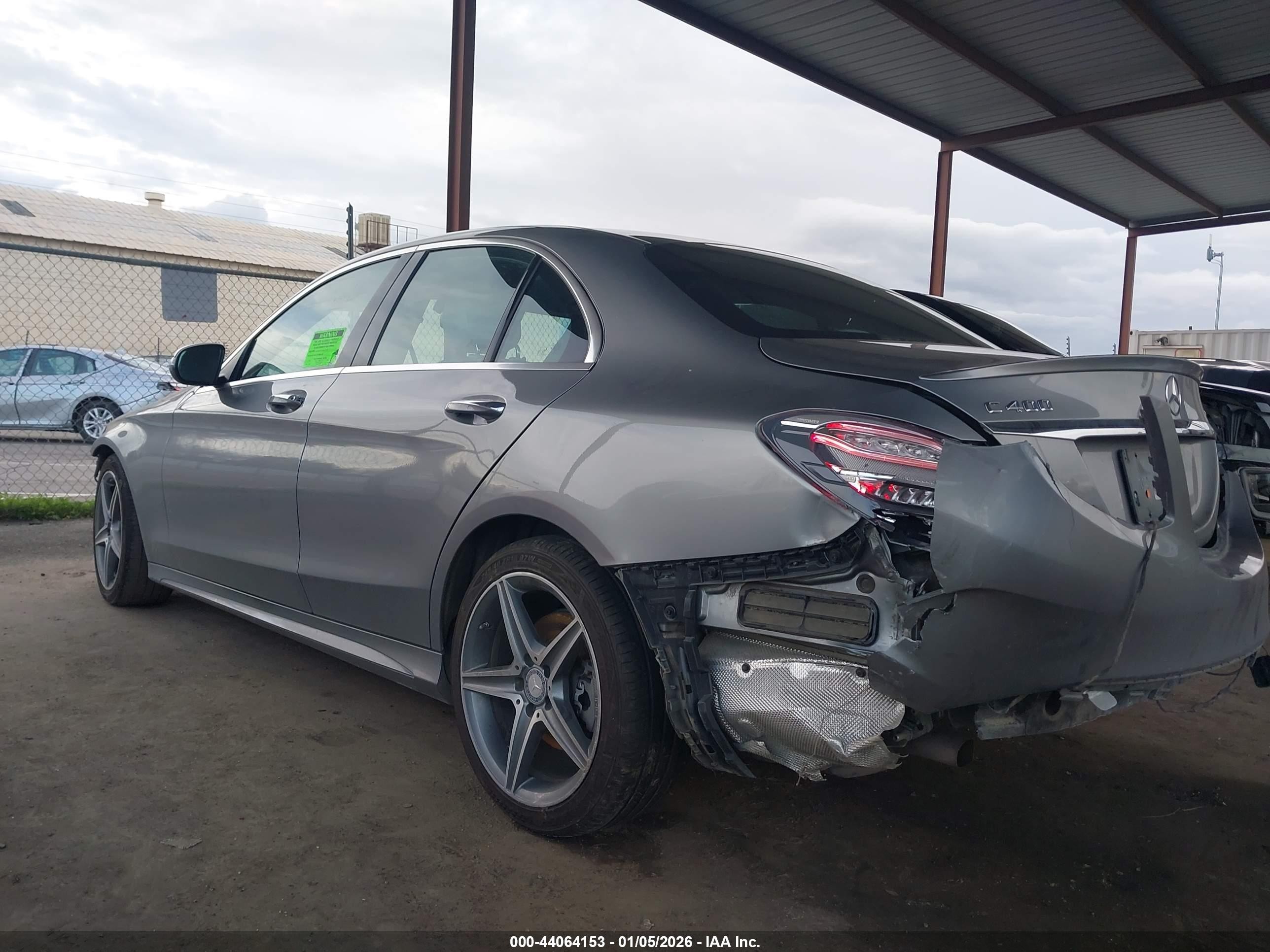 2015 Mercedes-benz C 400 4matic Gray vin: 55SWF6GB9FU042226