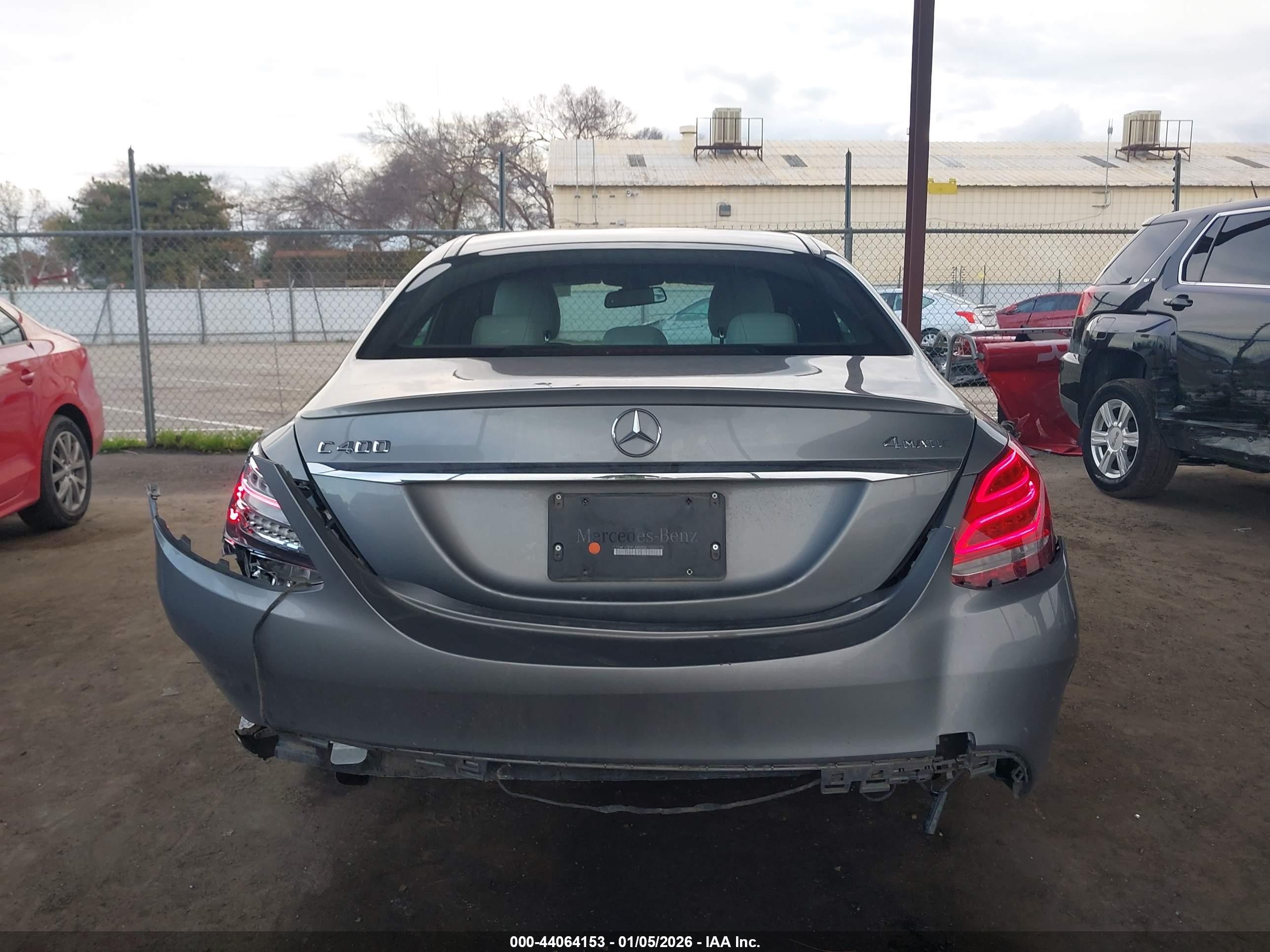 2015 Mercedes-benz C 400 4matic Gray vin: 55SWF6GB9FU042226