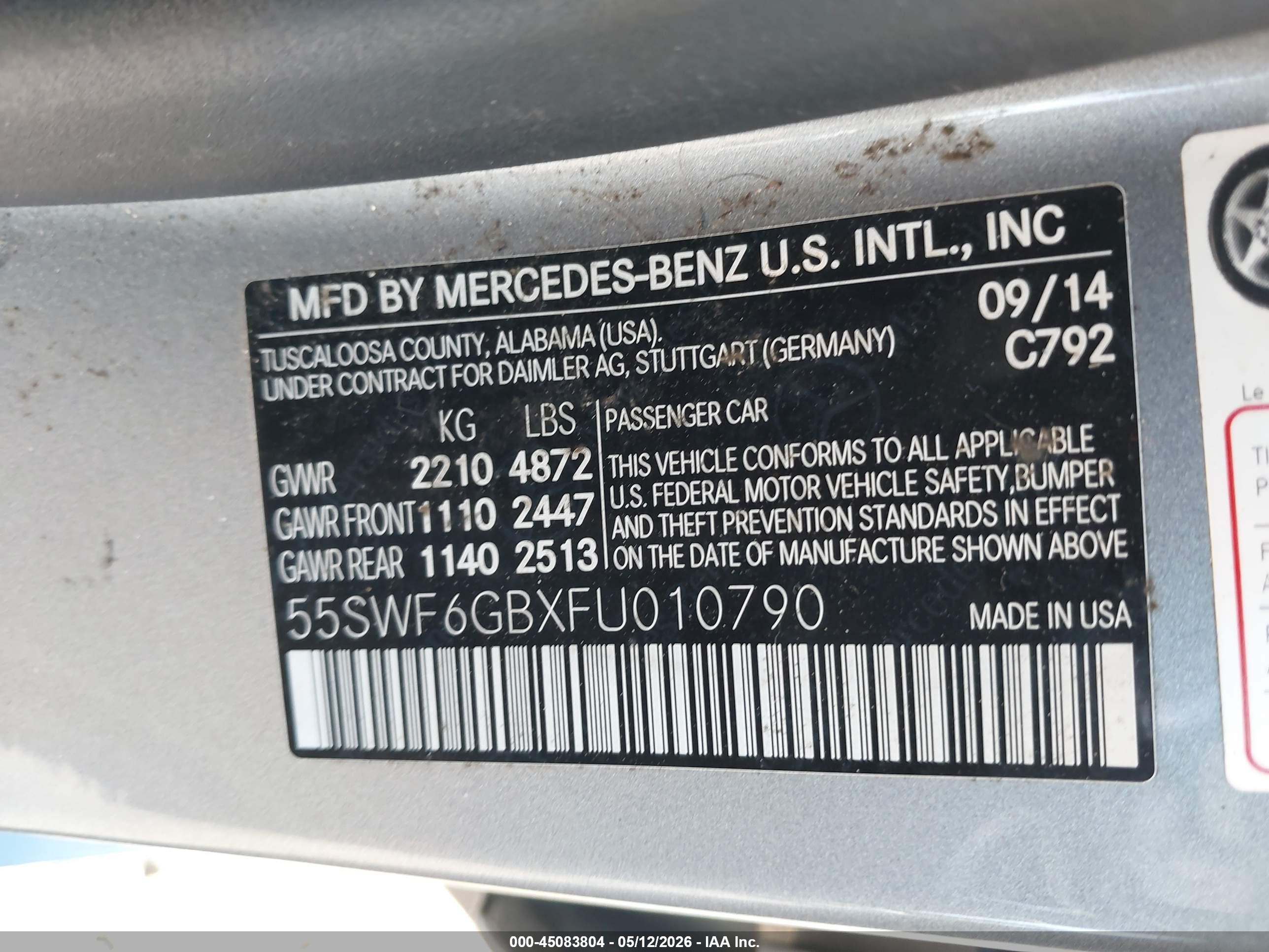 2015 Mercedes-benz C 400 4matic Silver vin: 55SWF6GBXFU010790