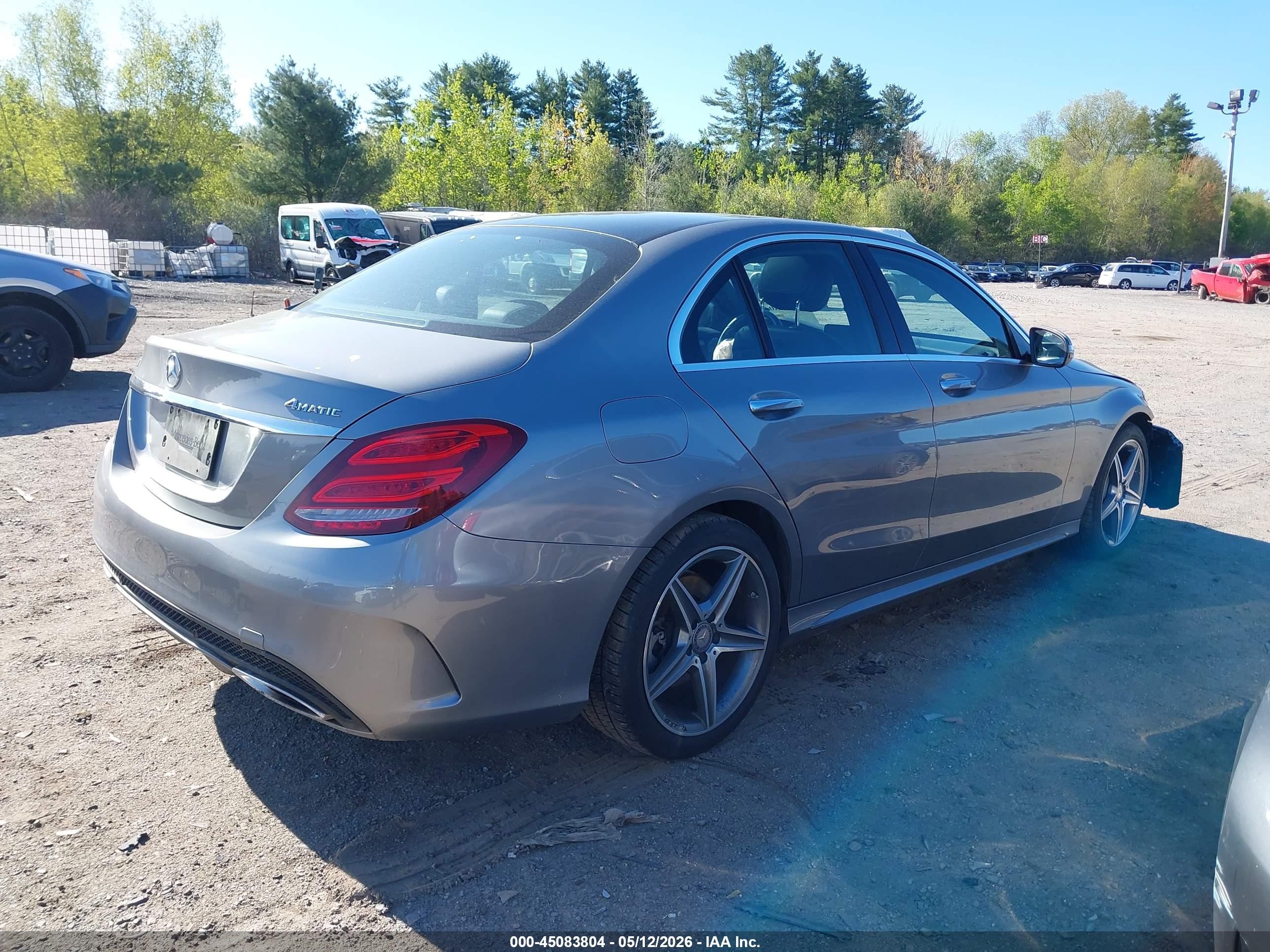 2015 Mercedes-benz C 400 4matic Silver vin: 55SWF6GBXFU010790