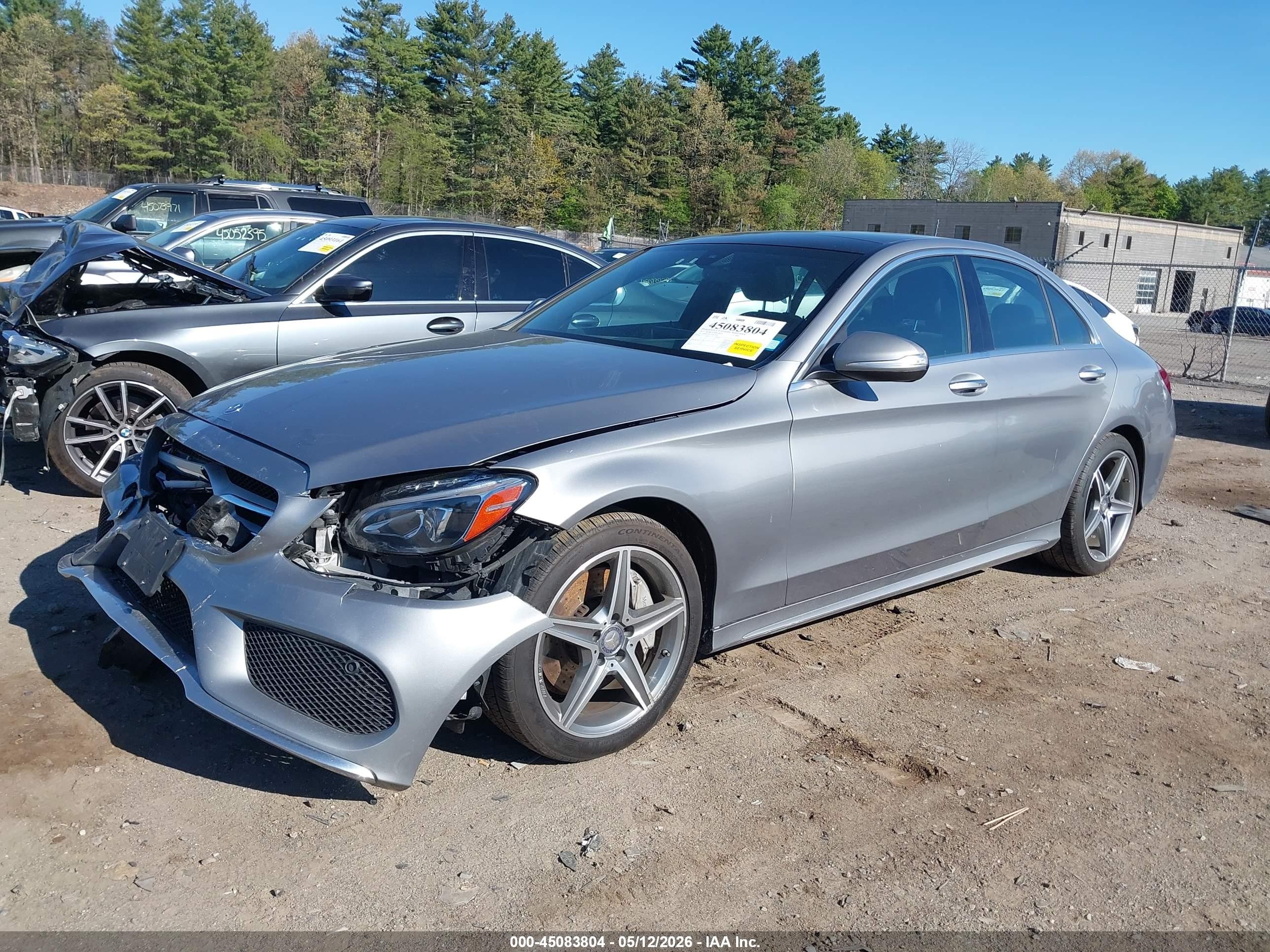 2015 Mercedes-benz C 400 4matic Silver vin: 55SWF6GBXFU010790