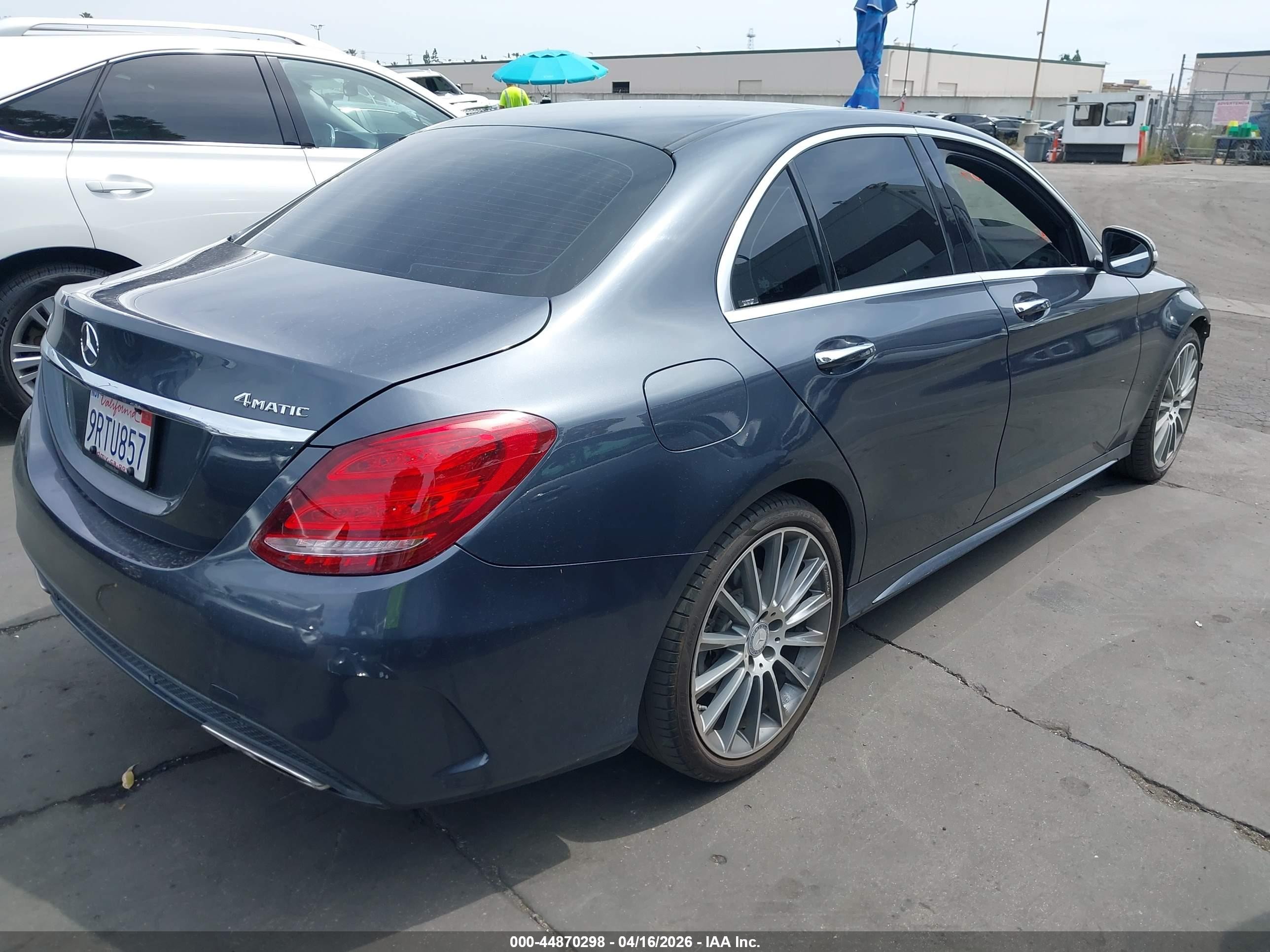 2015 Mercedes-benz C 400 4matic Gray vin: 55SWF6GBXFU020929