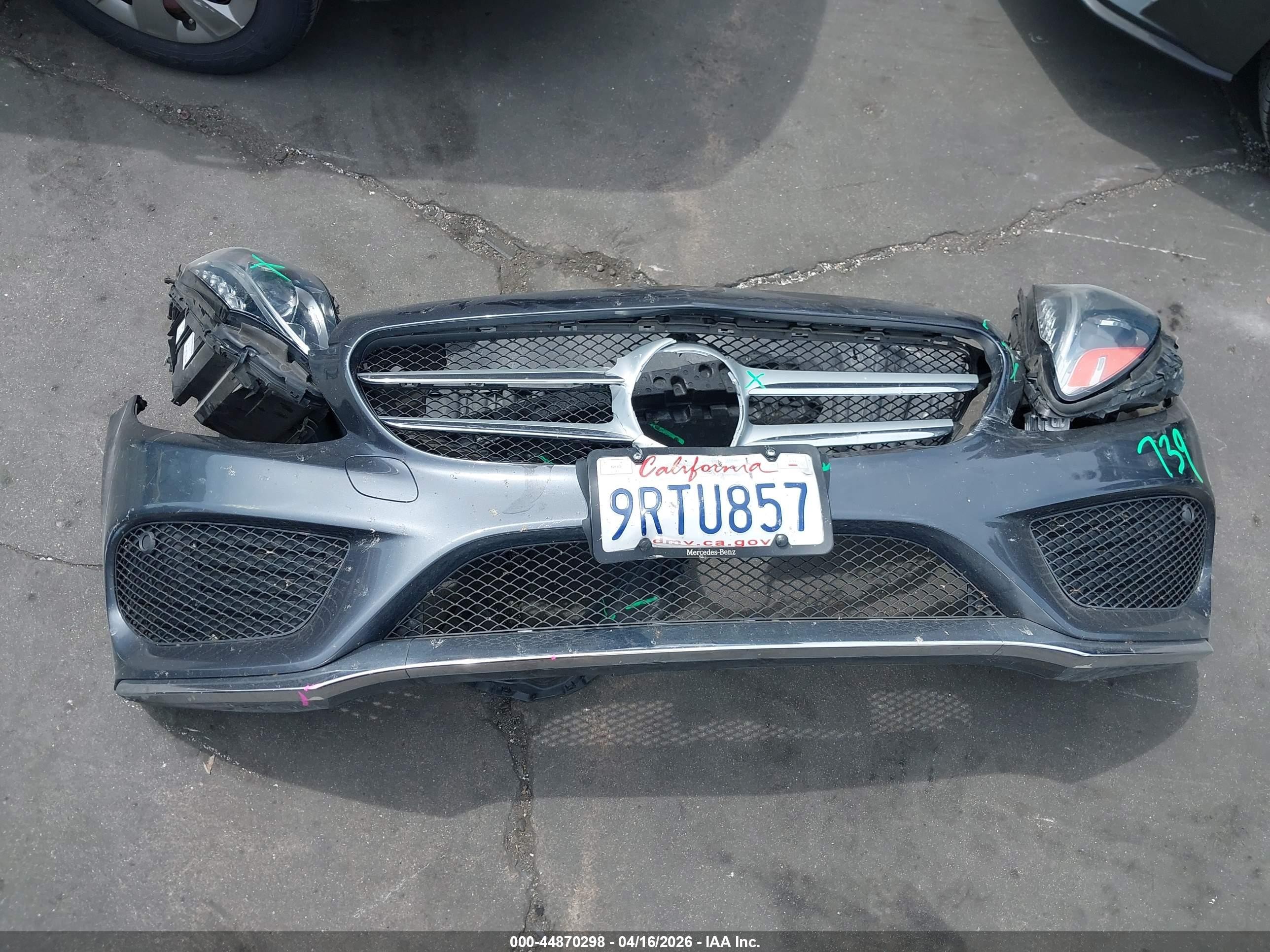 2015 Mercedes-benz C 400 4matic Gray vin: 55SWF6GBXFU020929