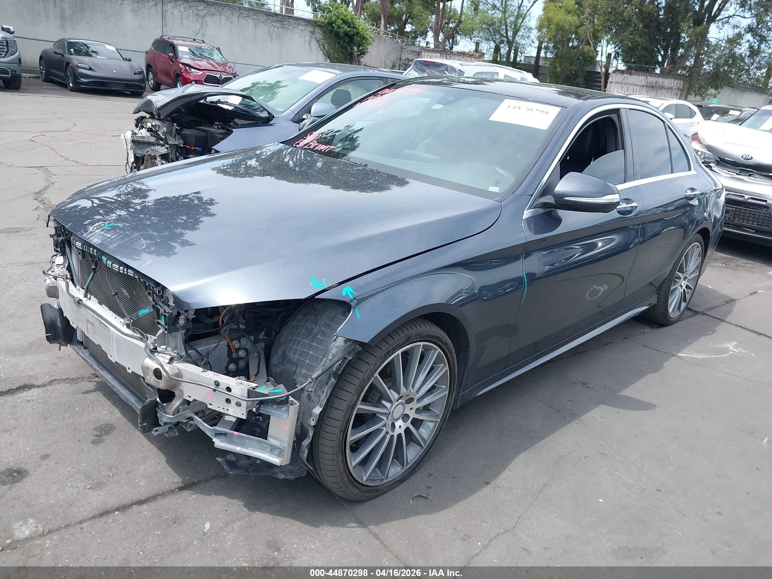 2015 Mercedes-benz C 400 4matic Gray vin: 55SWF6GBXFU020929