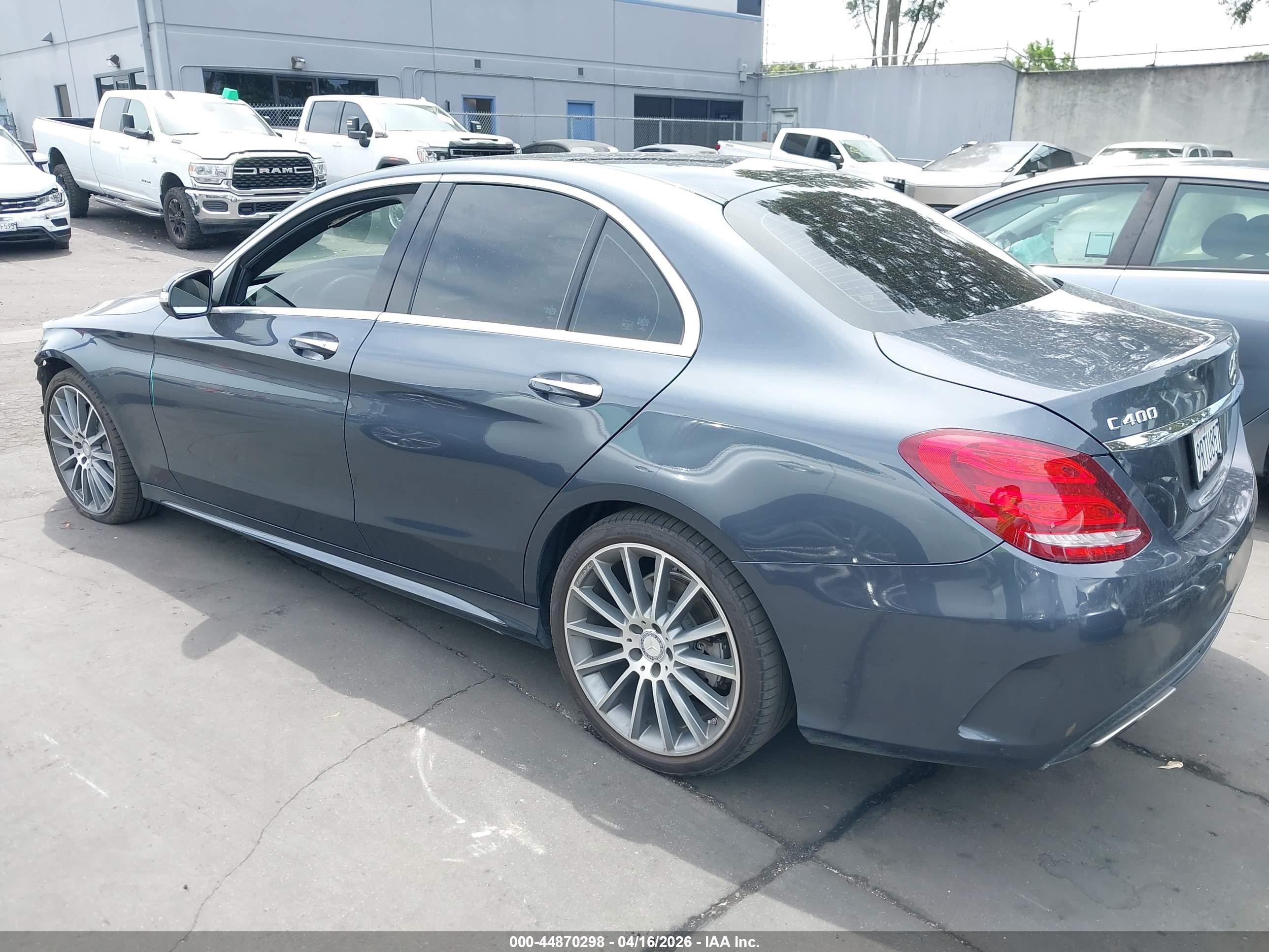 2015 Mercedes-benz C 400 4matic Gray vin: 55SWF6GBXFU020929