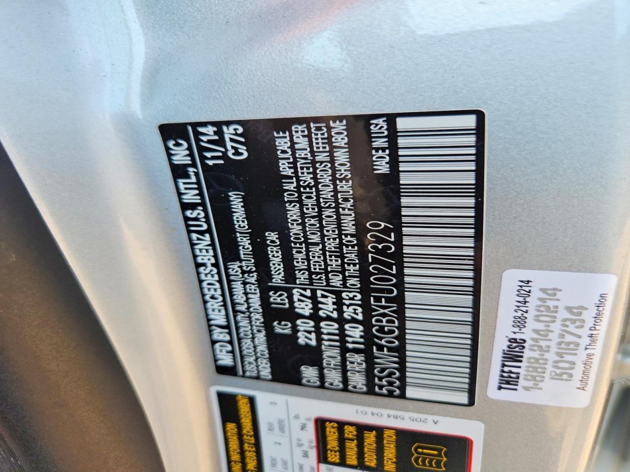 2015 Mercedes-benz C 400 4matic Silver vin: 55SWF6GBXFU027329