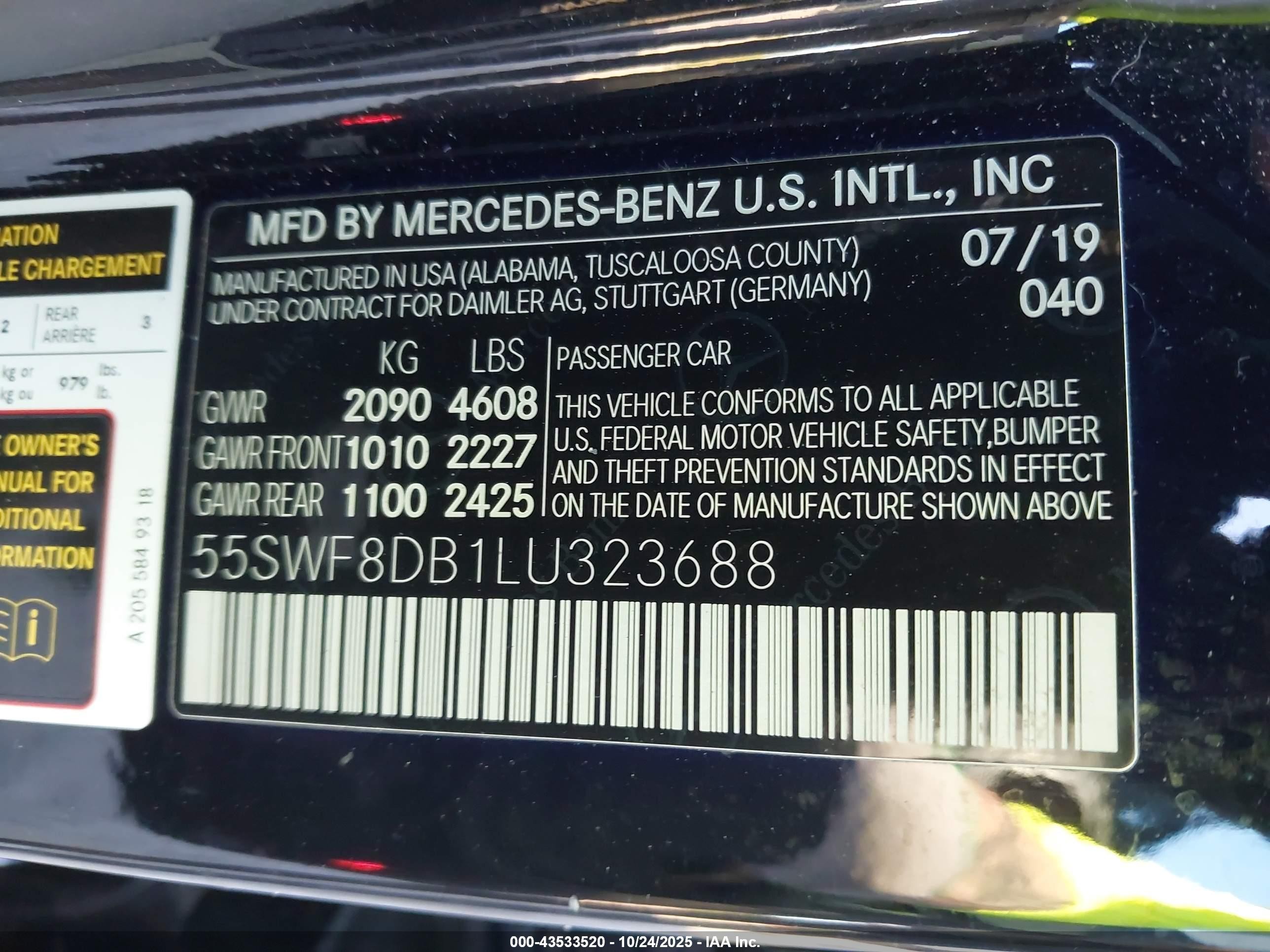 2020 Mercedes-benz C 300   Black vin: 55SWF8DB1LU323688