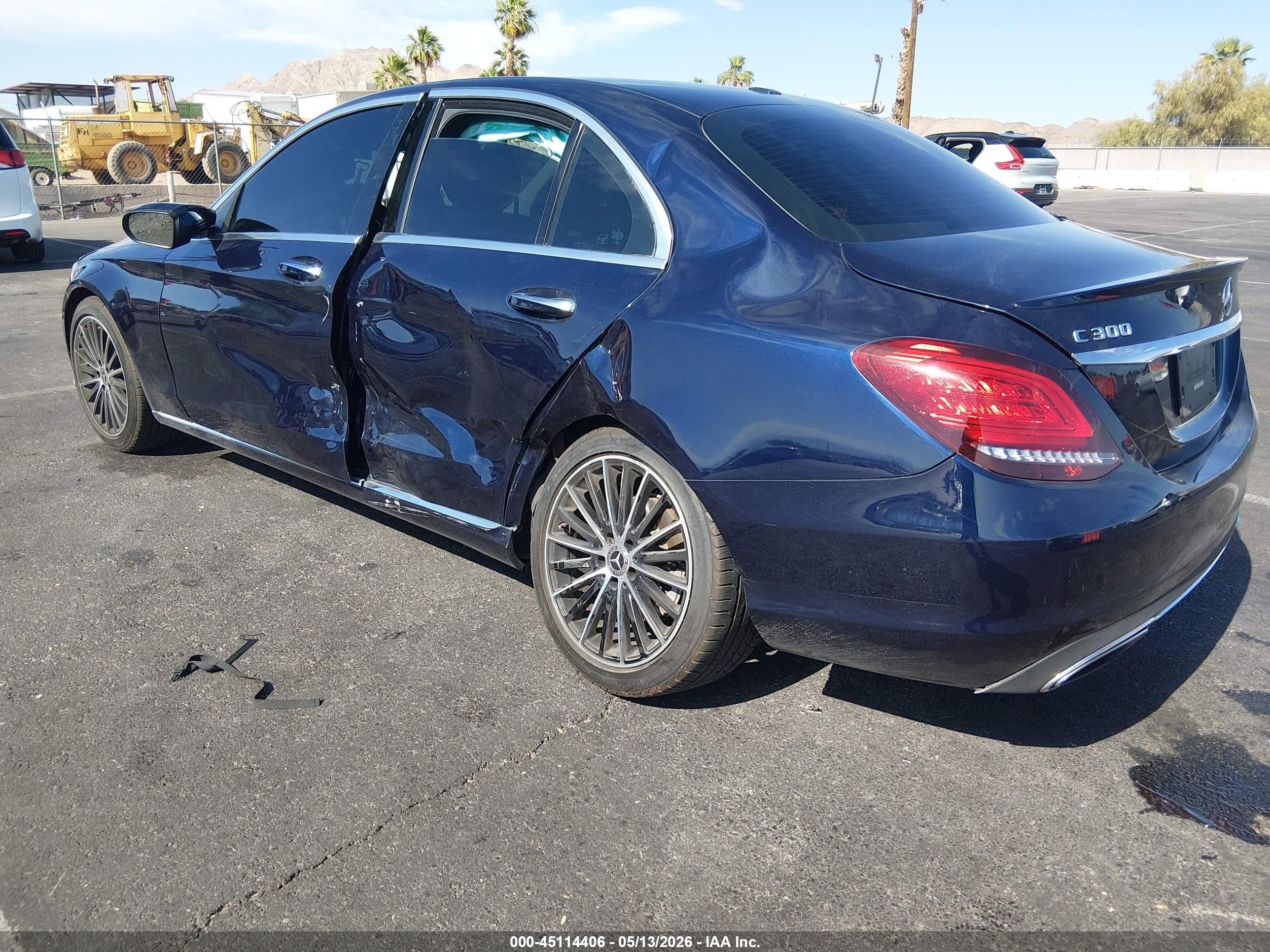 2019 Mercedes-benz C 300 Синий vin: 55SWF8DB7KU306344