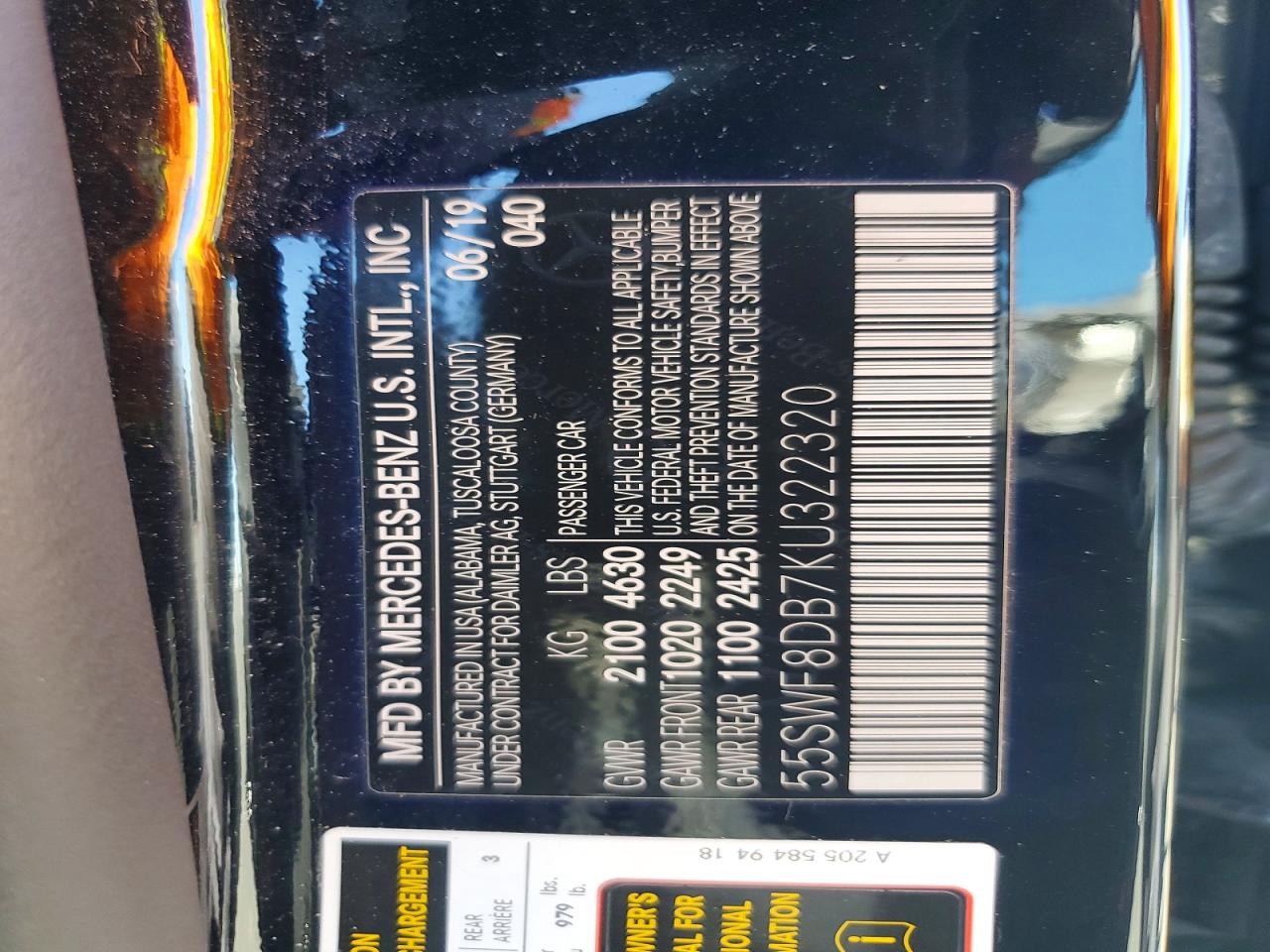 2019 Mercedes-benz C 300 Black vin: 55SWF8DB7KU322320