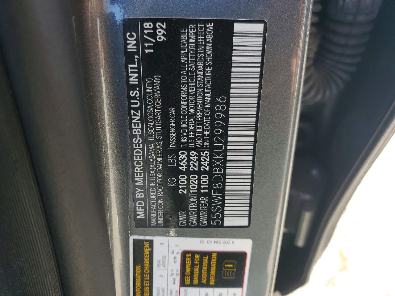 2019 Mercedes-benz C 300 Gray vin: 55SWF8DBXKU299986
