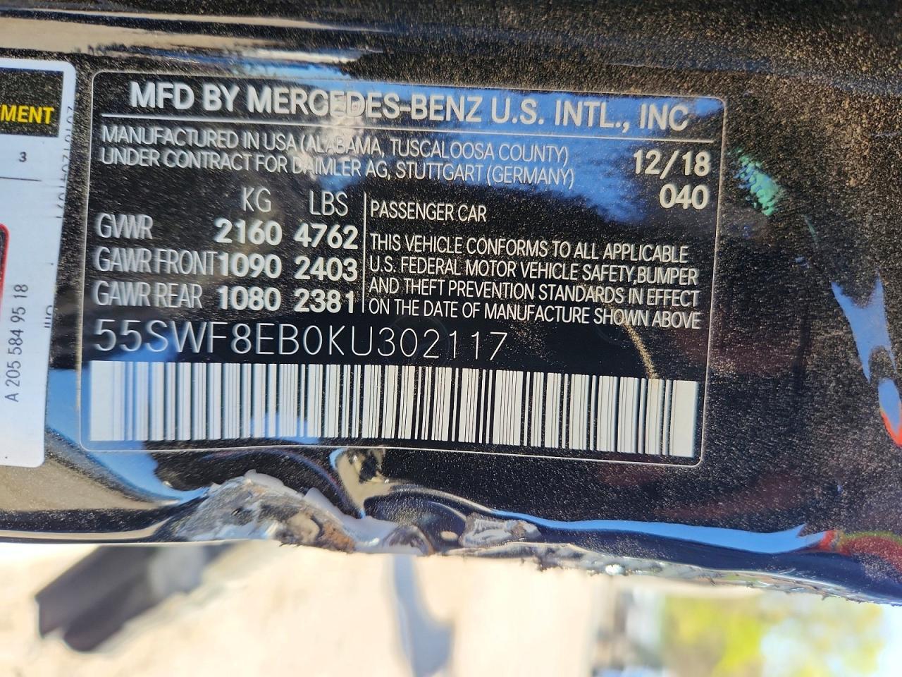 2019 Mercedes Benz C 300 4matic Черный vin: 55SWF8EB0KU302117