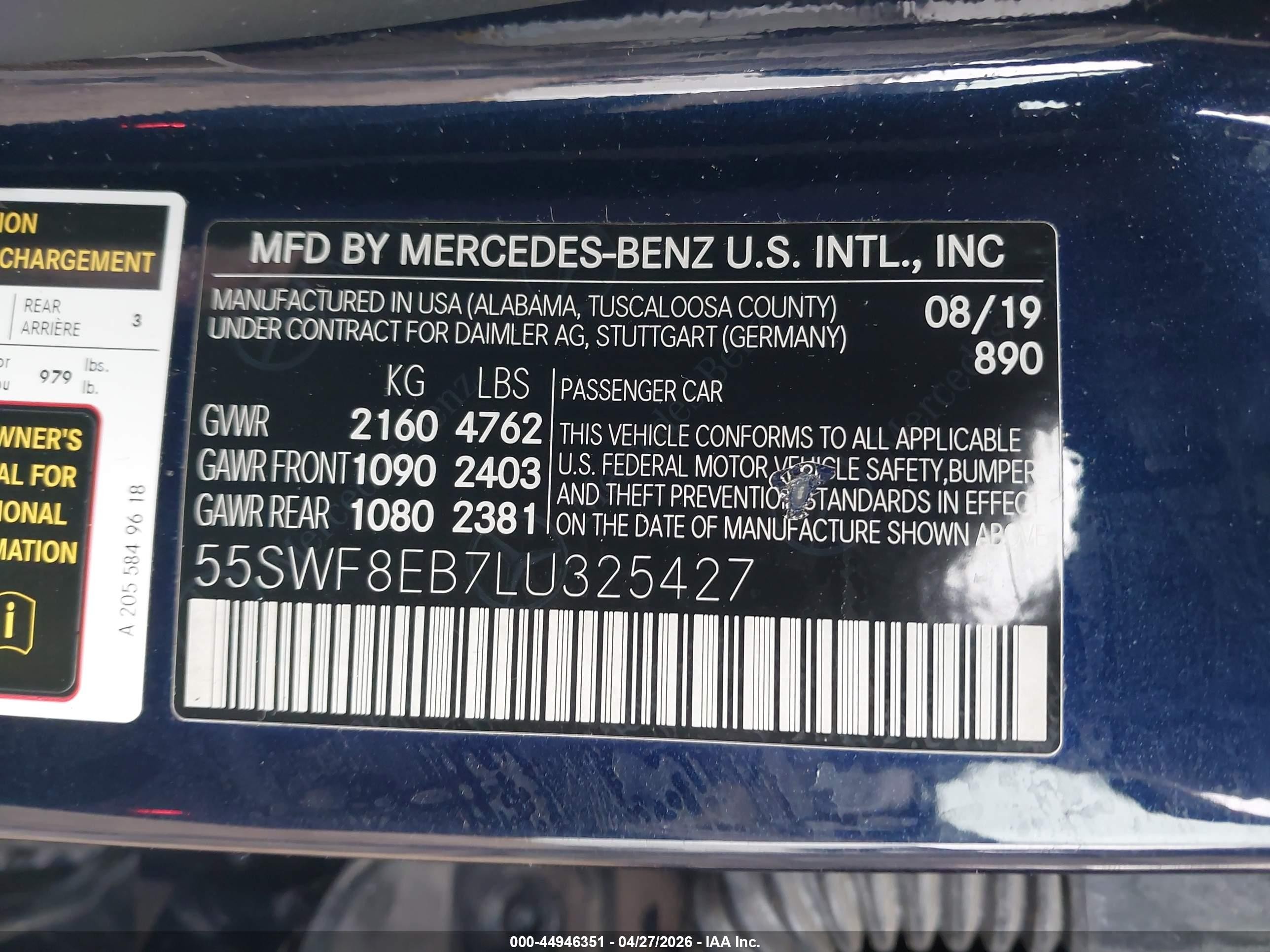 2020 Mercedes-benz C 300 4matic Dark Blue vin: 55SWF8EB7LU325427