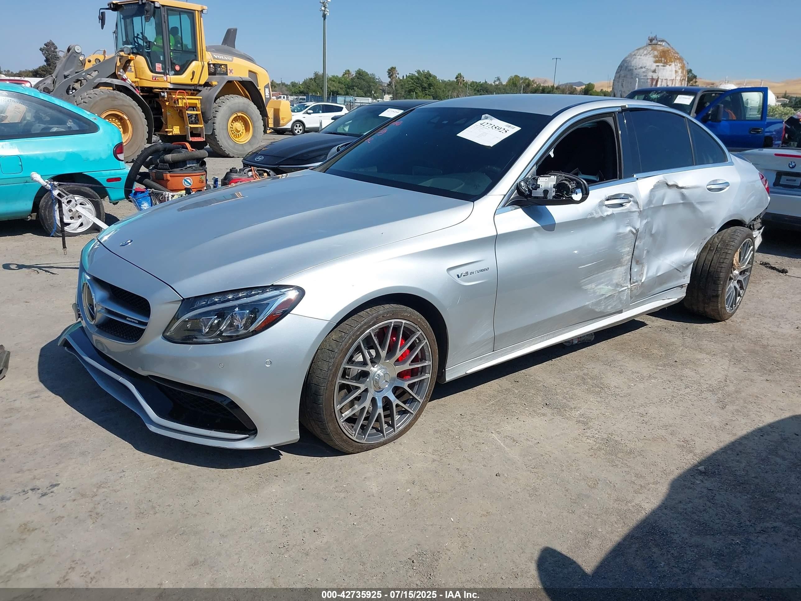 2016 Mercedes-benz Amg C 63 S Silver vin: 55SWF8HB0GU100638