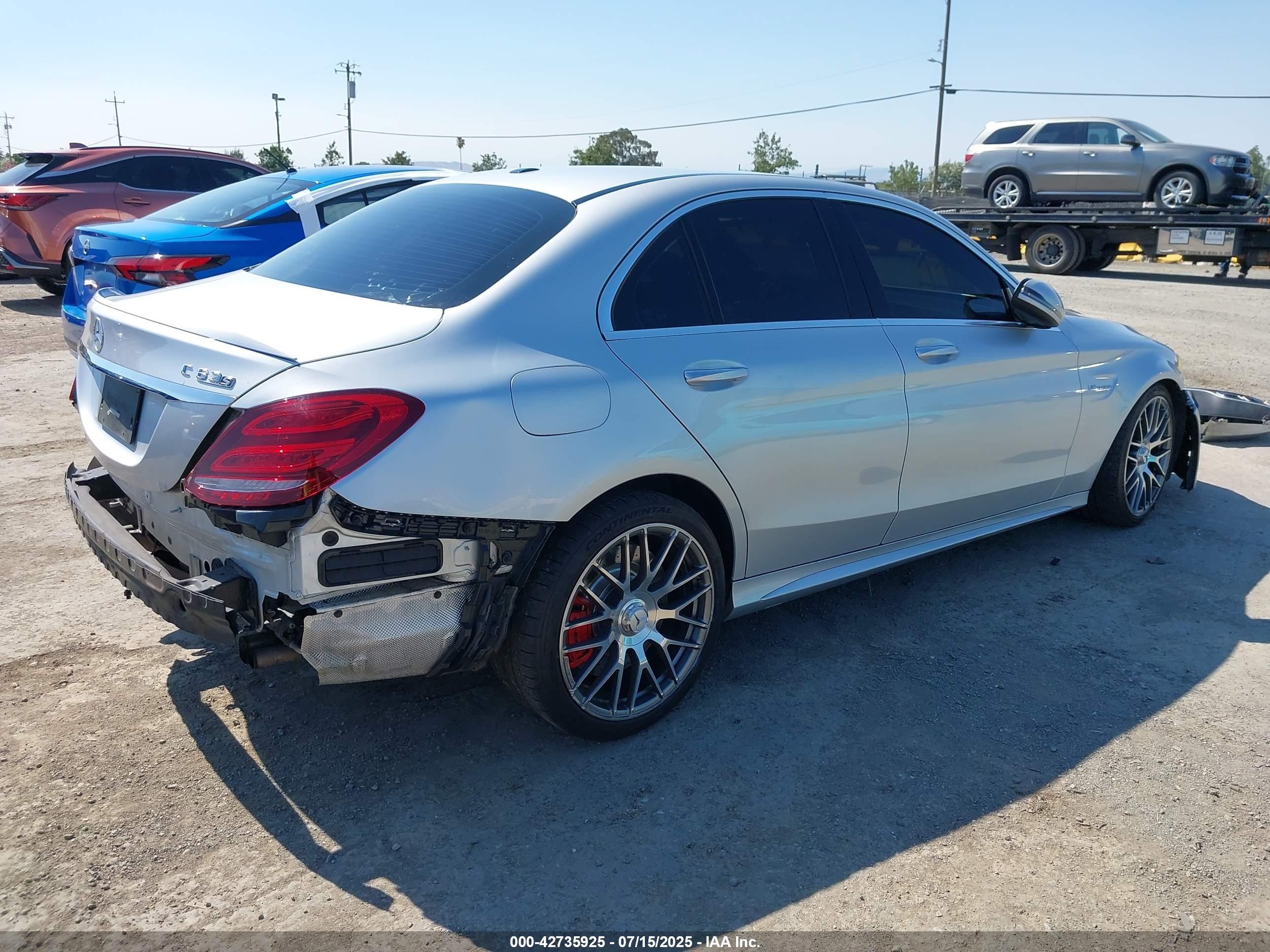 2016 Mercedes-benz Amg C 63 S Silver vin: 55SWF8HB0GU100638