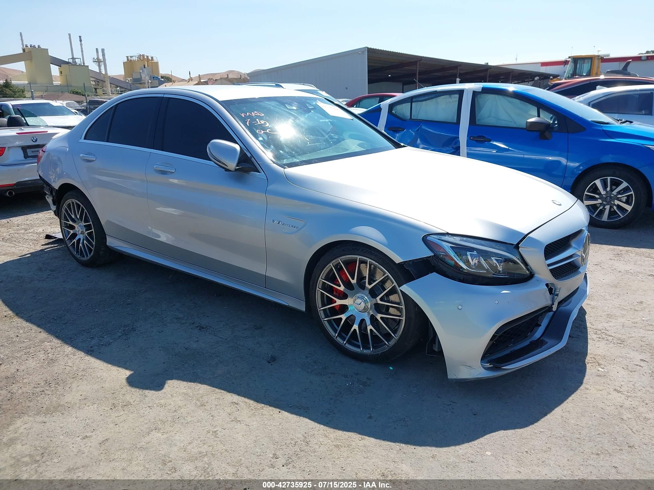 2016 Mercedes-benz Amg C 63 S Silver vin: 55SWF8HB0GU100638