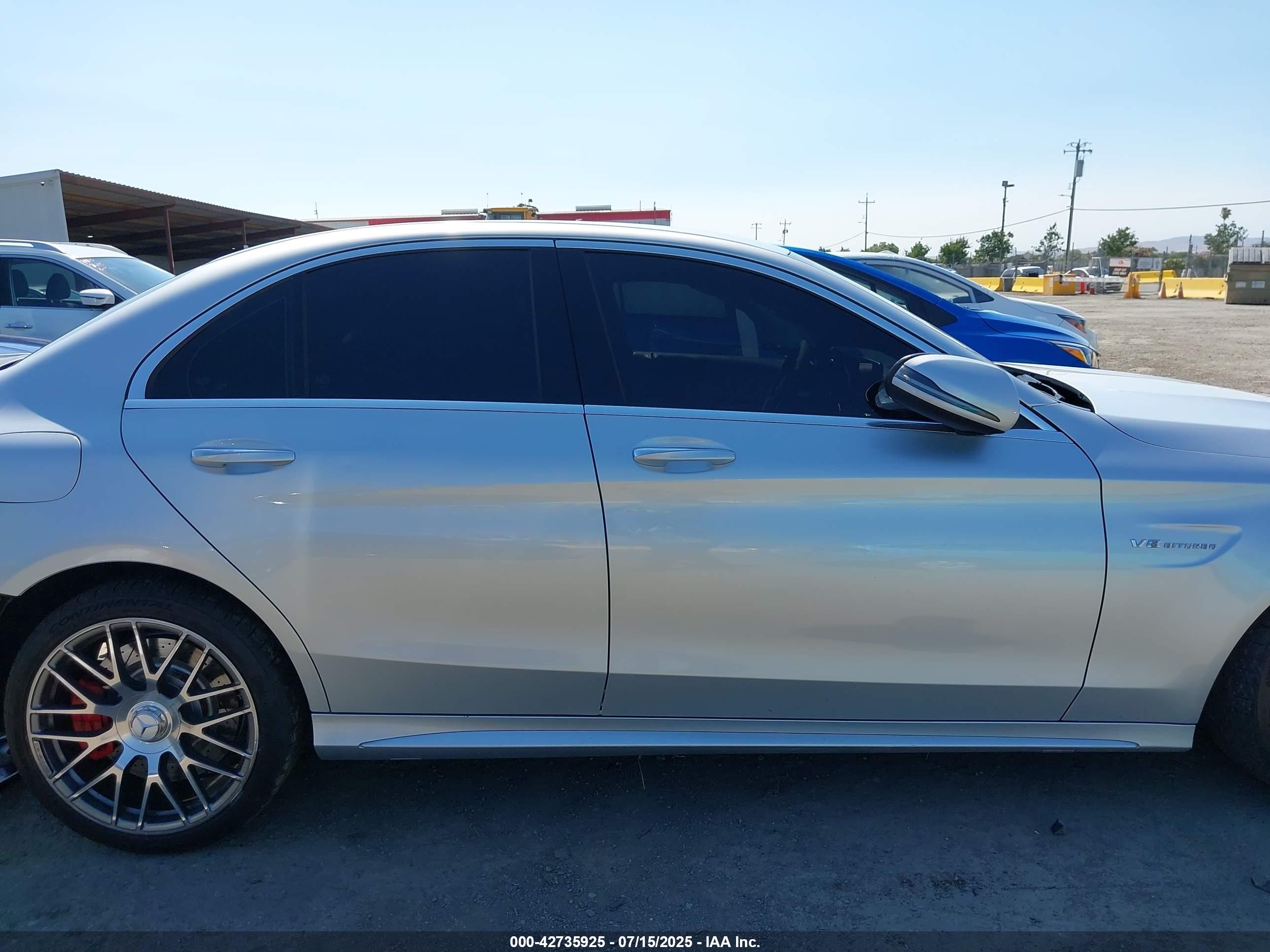2016 Mercedes-benz Amg C 63 S Silver vin: 55SWF8HB0GU100638