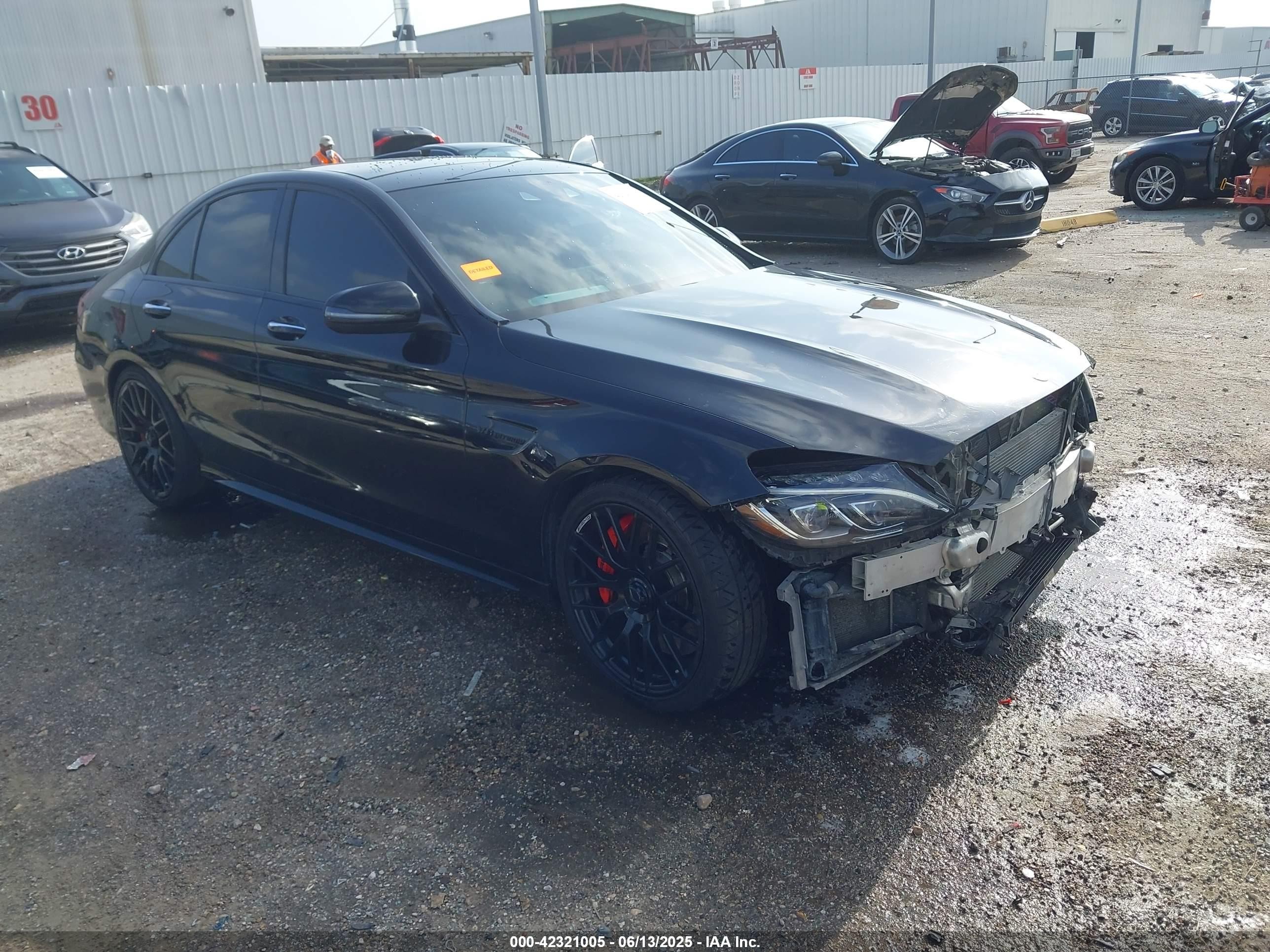 2016 Mercedes-benz Amg C 63 S Black vin: 55SWF8HB2GU114685