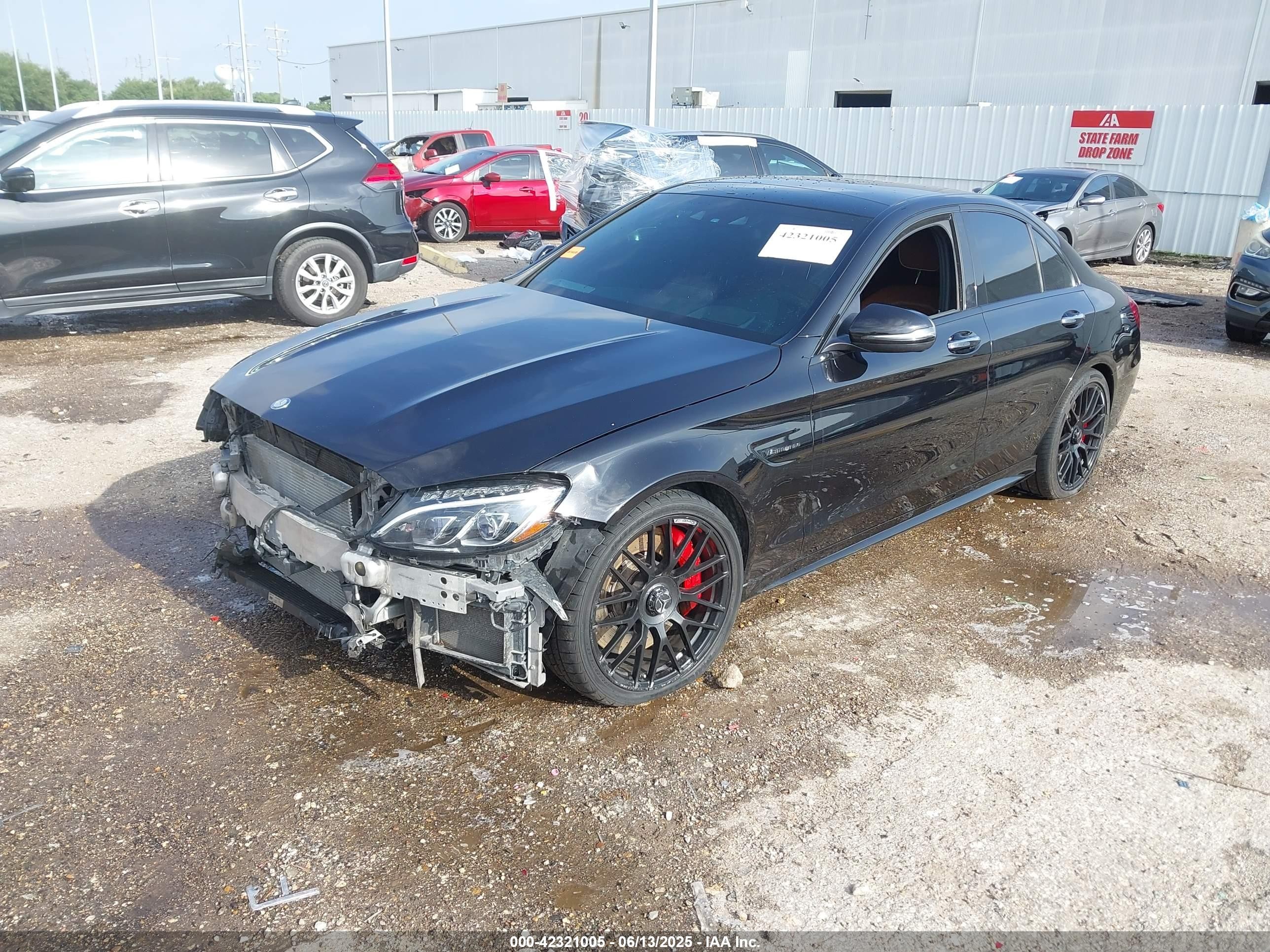 2016 Mercedes-benz Amg C 63 S Black vin: 55SWF8HB2GU114685