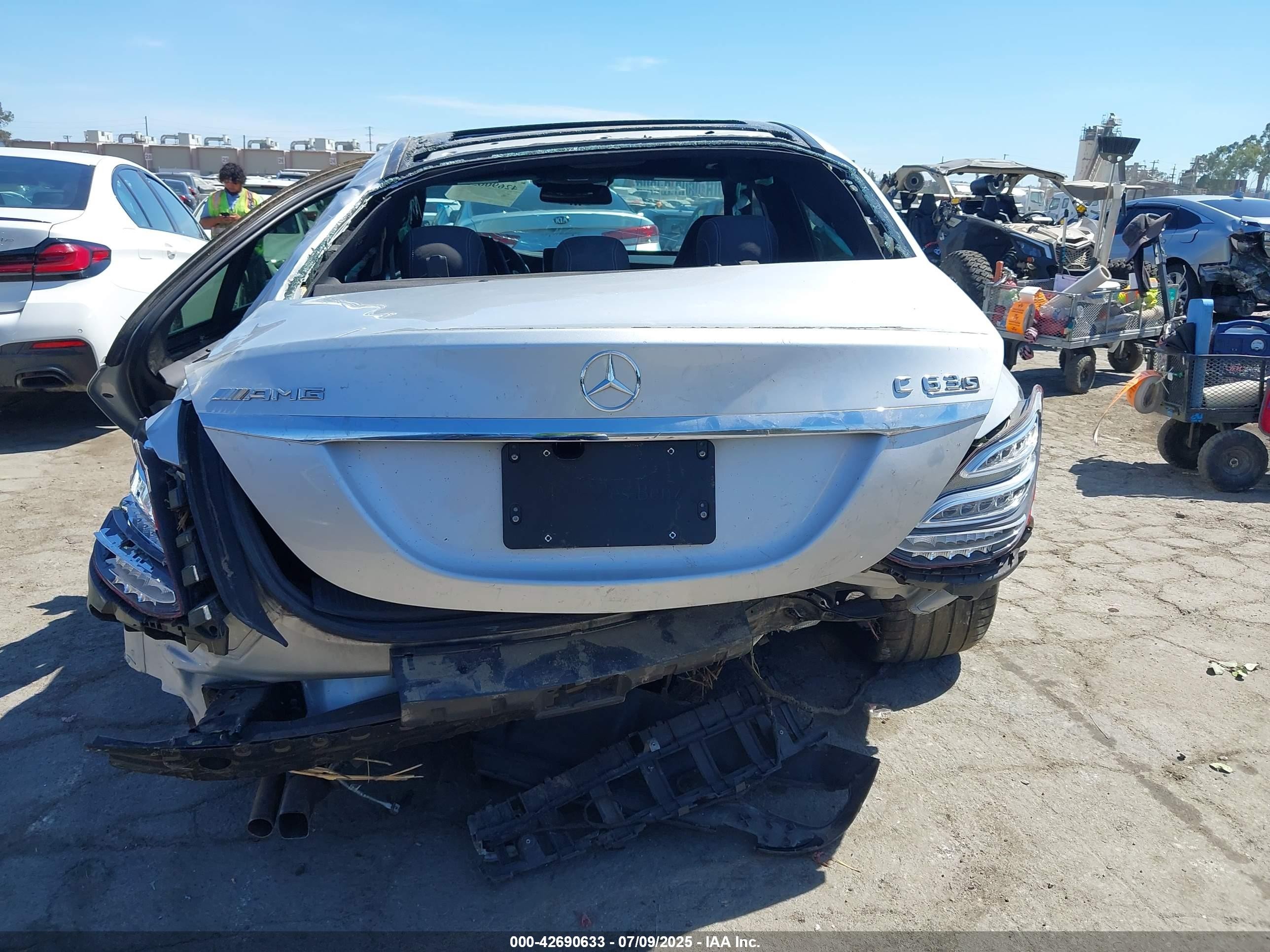 2016 Mercedes-benz Amg C 63 S Silver vin: 55SWF8HB9GU116708