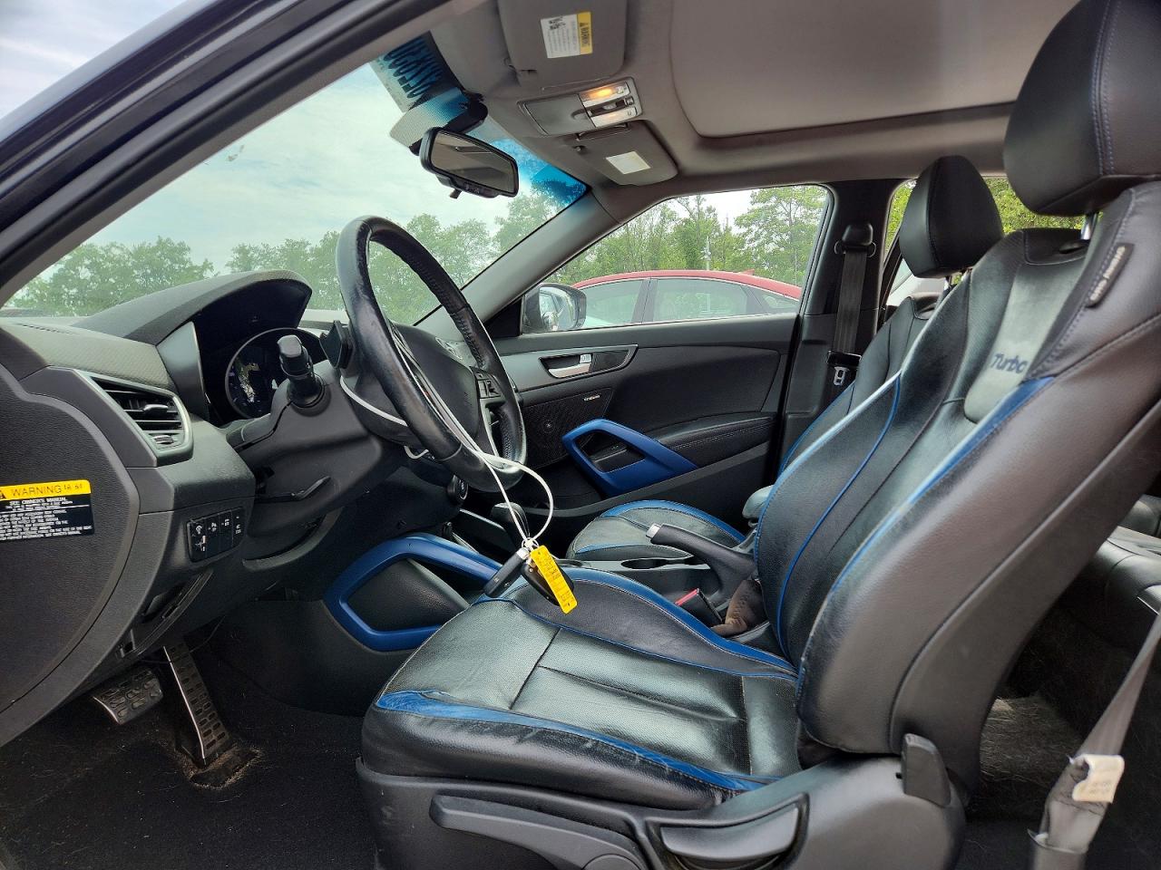 2013 Hyundai Veloster Turbo Black vin: KMHTC6AE8DU126117