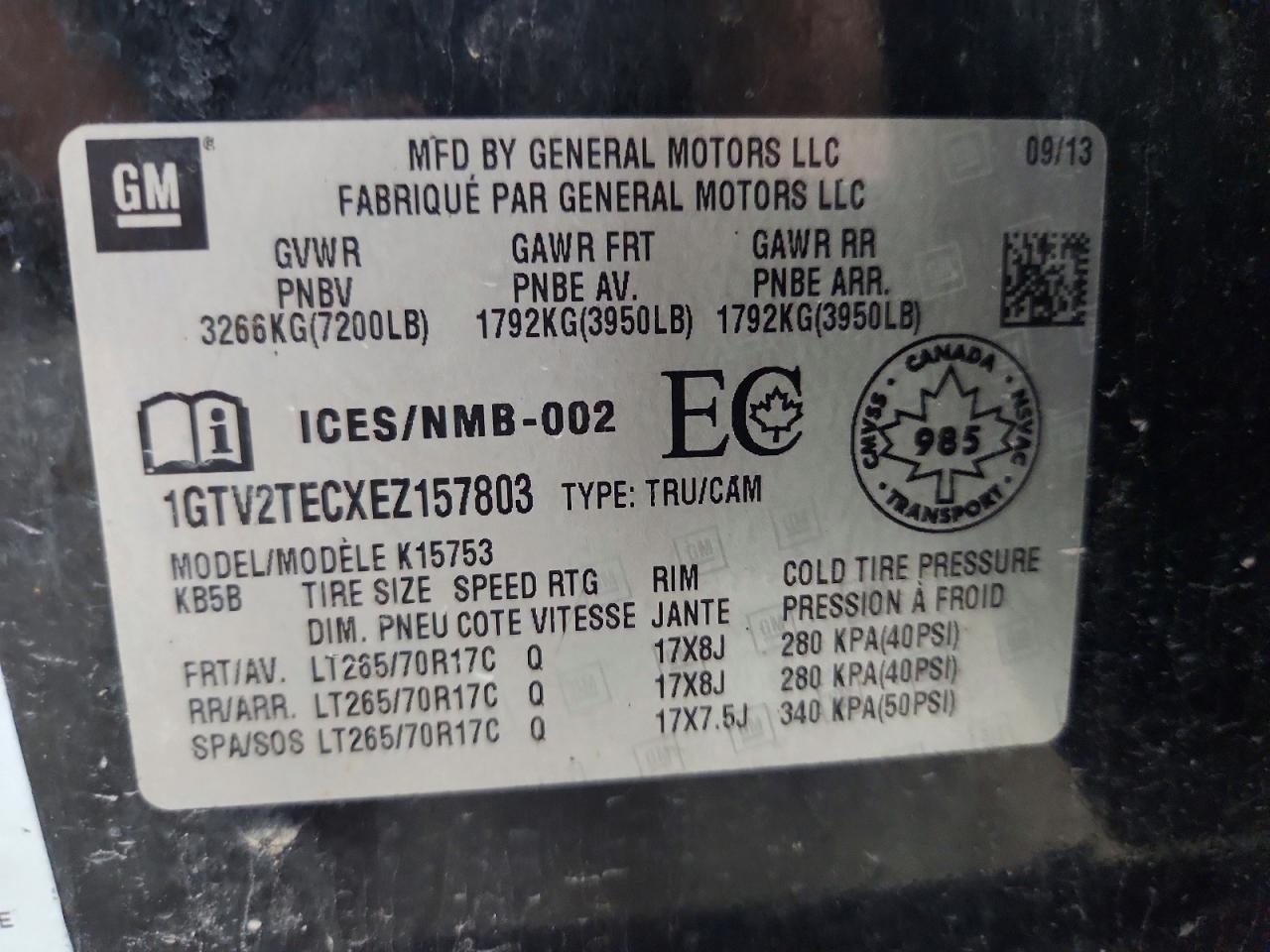 2014 Gmc Sierra K1500 Черный vin: 1GTV2TECXEZ157803