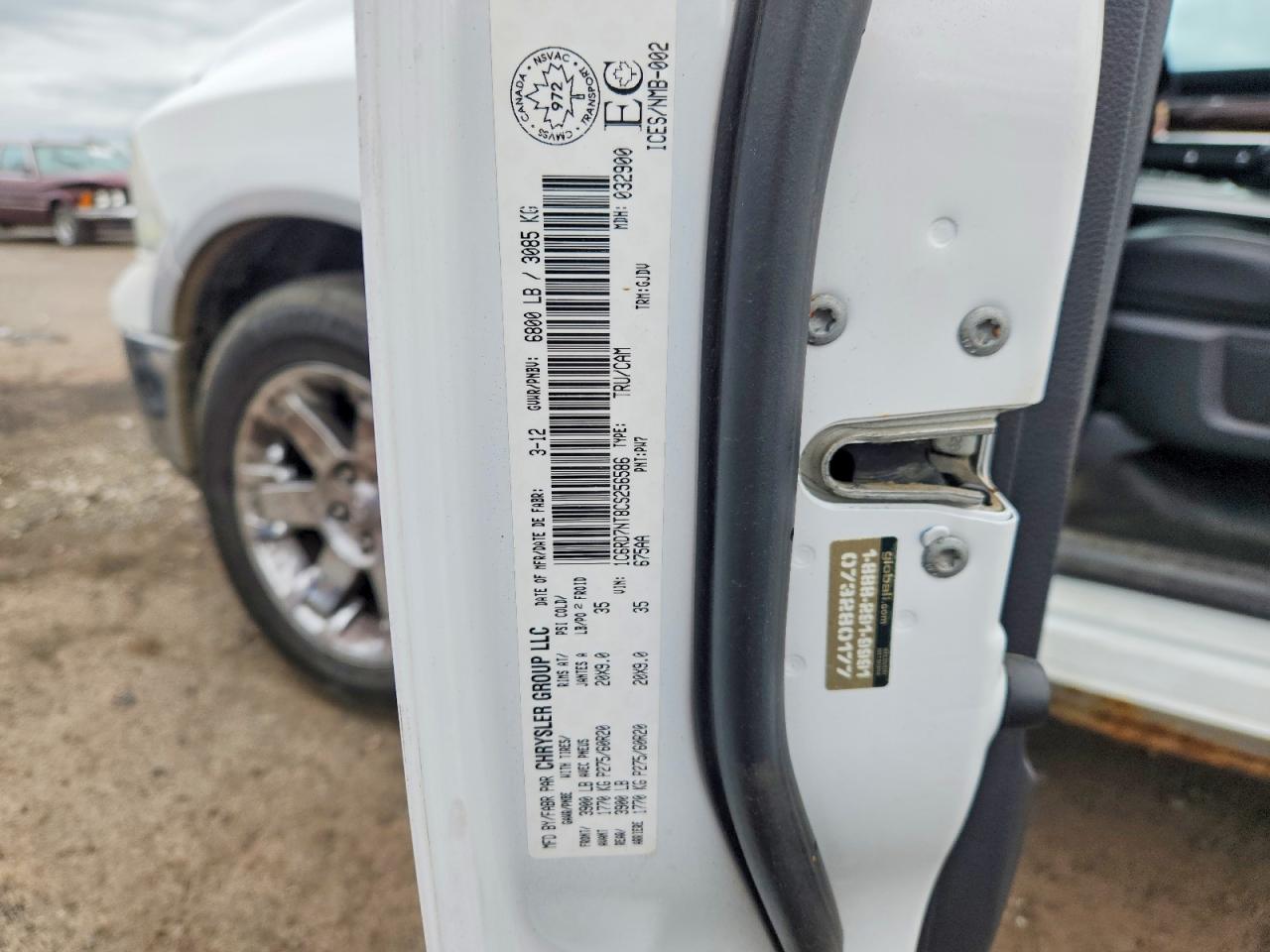 2012 Dodge Ram 1500 Laramie White vin: 1C6RD7NT8CS256586