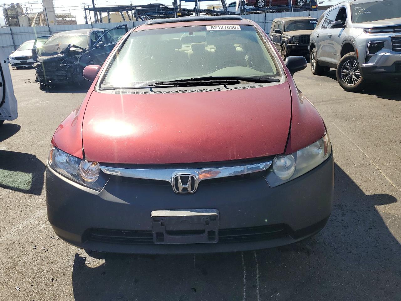 2007 Honda Civic Ex Maroon vin: 1HGFA16867L018328