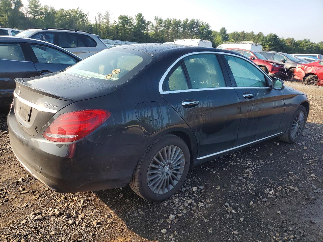 2015 Mercedes-benz C 300 4matic Black vin: 55SWF4KB6FU056676