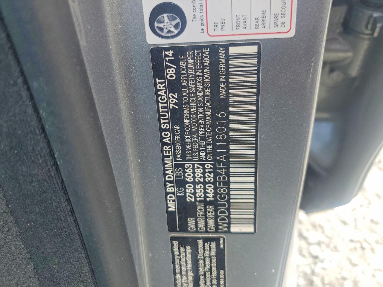 2015 Mercedes-benz S 550 4matic Silver vin: WDDUG8FB4FA118016