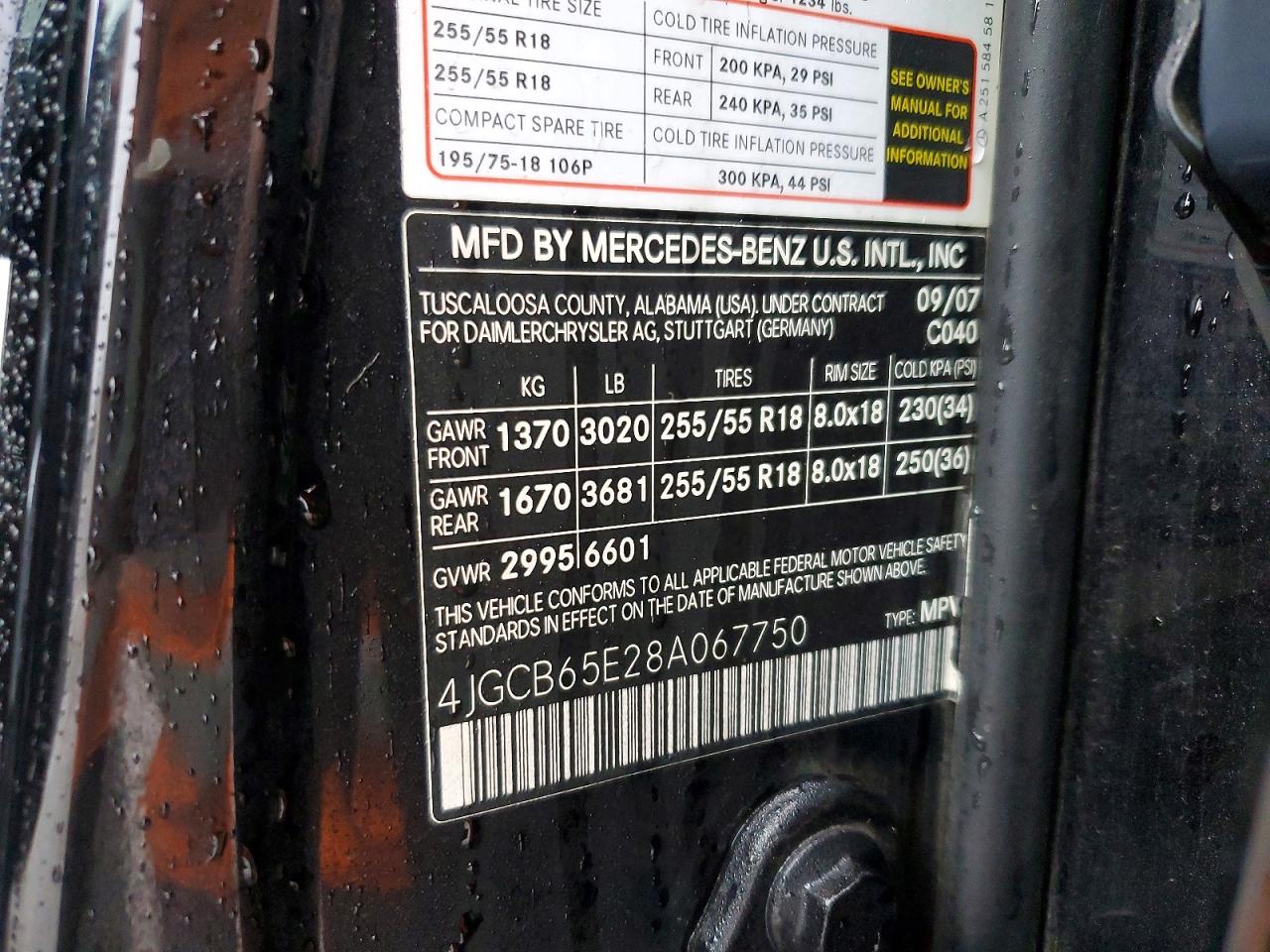 2008 Mercedes-benz R 350 Black vin: 4JGCB65E28A067750