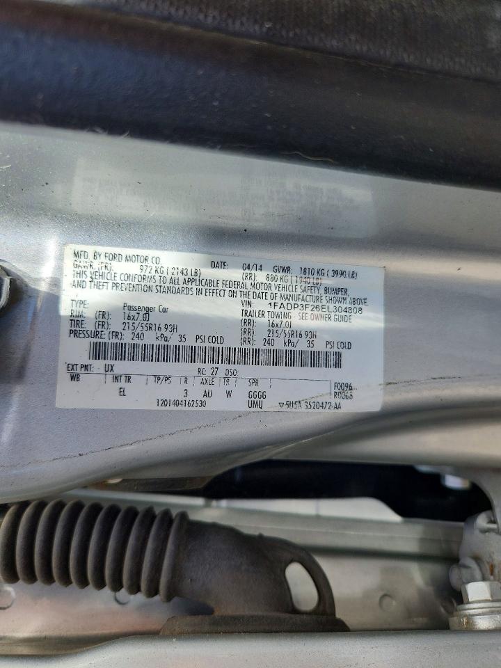 2014 Ford Focus Se Silver vin: 1FADP3F26EL304808