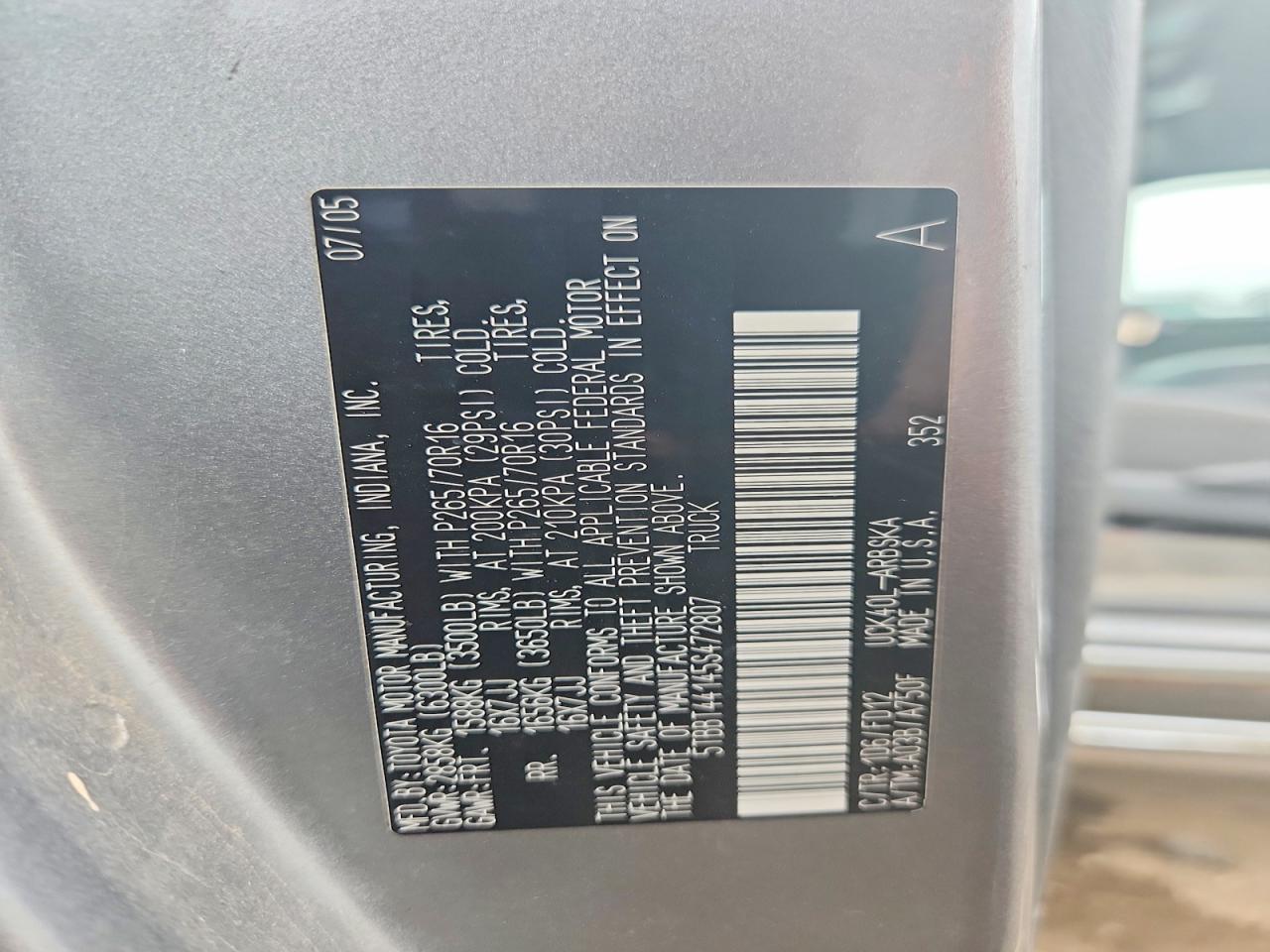 2005 Toyota Tundra Access Cab Sr5 Silver vin: 5TBBT44145S472807