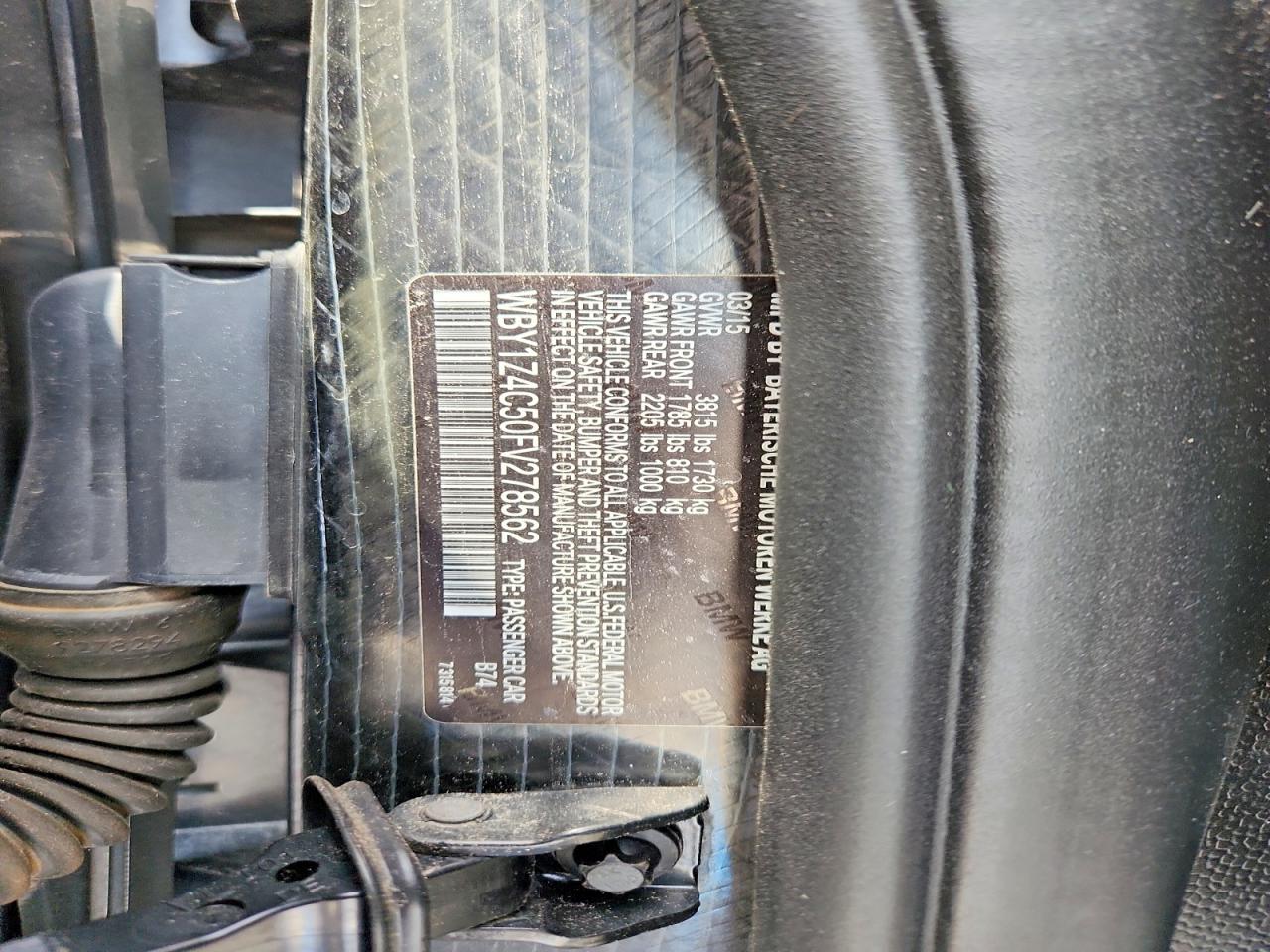 2015 Bmw I3 Rex Gray vin: WBY1Z4C50FV278562
