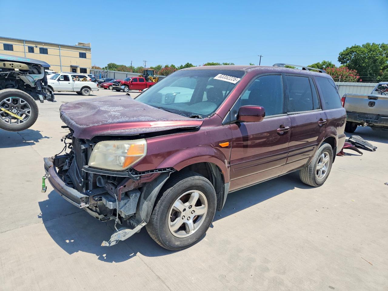 2007 Honda Pilot Ex Burgundy vin: 5FNYF28437B020971