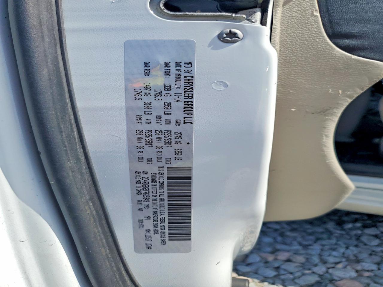 2015 Dodge Grand Caravan Se White vin: 2C4RDGBG9FR615949
