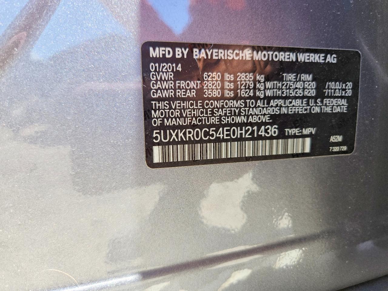 2014 Bmw X5 Xdrive35i Gray vin: 5UXKR0C54E0H21436